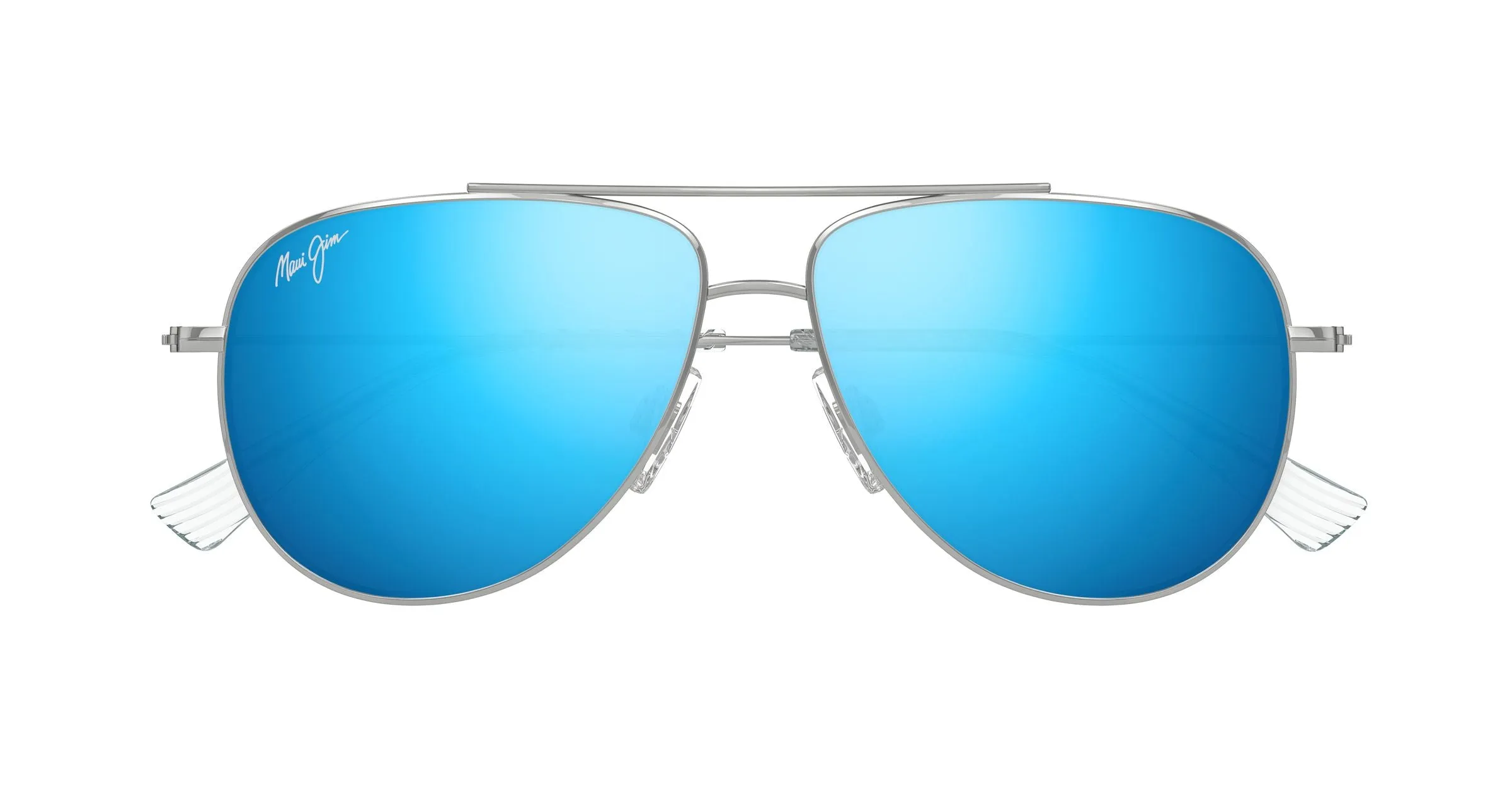 Maui Jim MJ0589S 002 Occhiali da sole Metallo Argento Blu Pilot - immagine 2
