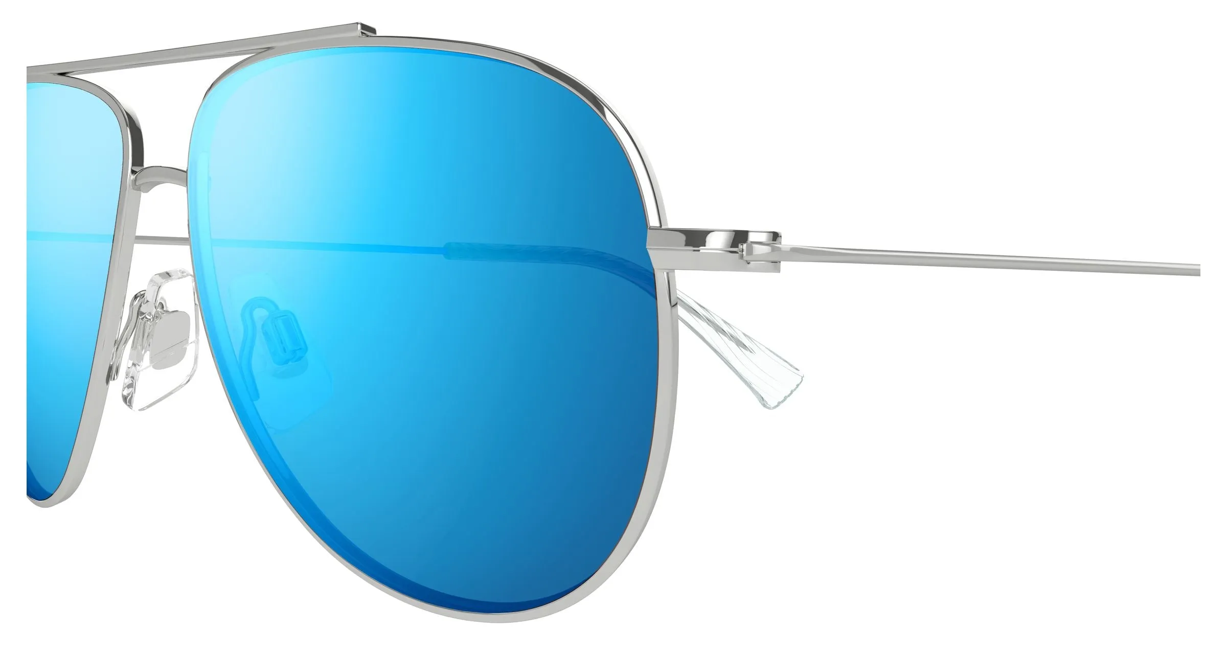 Maui Jim MJ0589S 002 Occhiali da sole Metallo Argento Blu Pilot - immagine 3