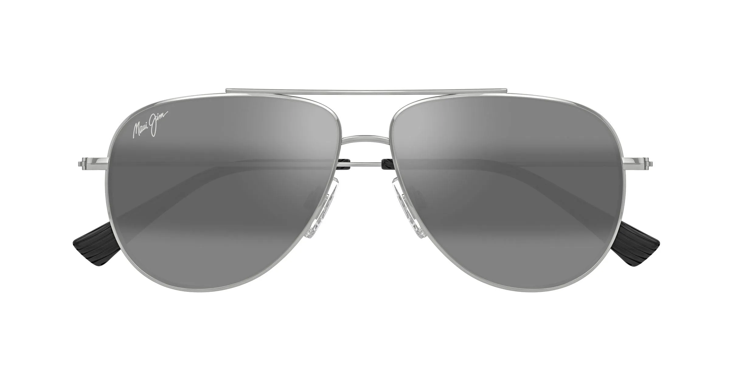 Maui Jim MJ0589S 001 Occhiali da sole Metallo Argento Grigio Pilot - immagine 2