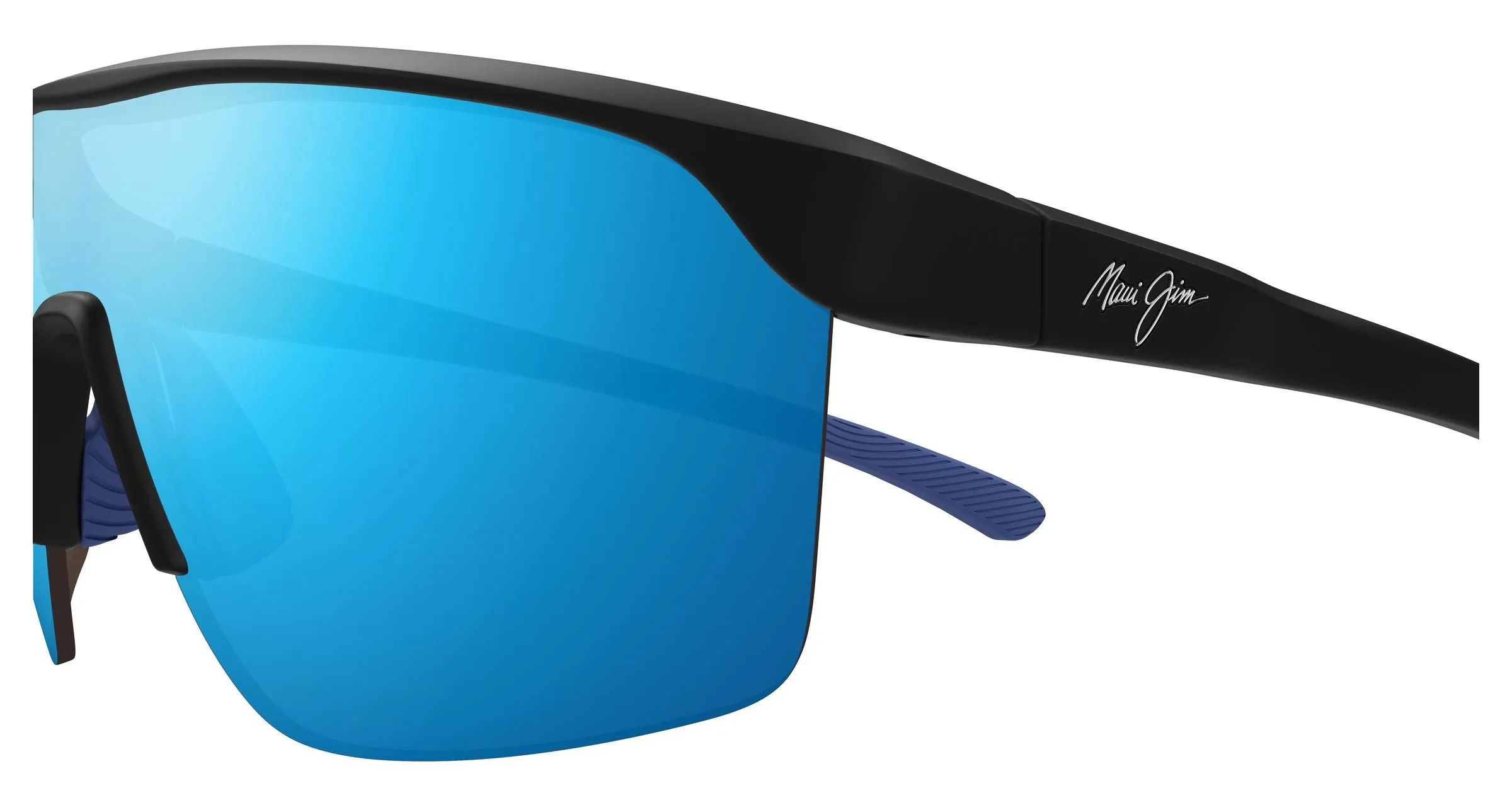 Maui Jim MJ0595S 003 Occhiali da sole Bio-iniettato Nero Blu Geometrica - immagine 3