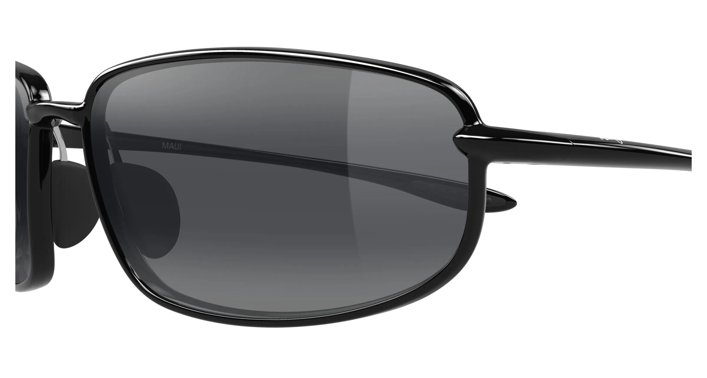 Maui Jim MJ0370S 001 Occhiali da sole Bio-iniettato Nero Grigio Squadrata - immagine 3