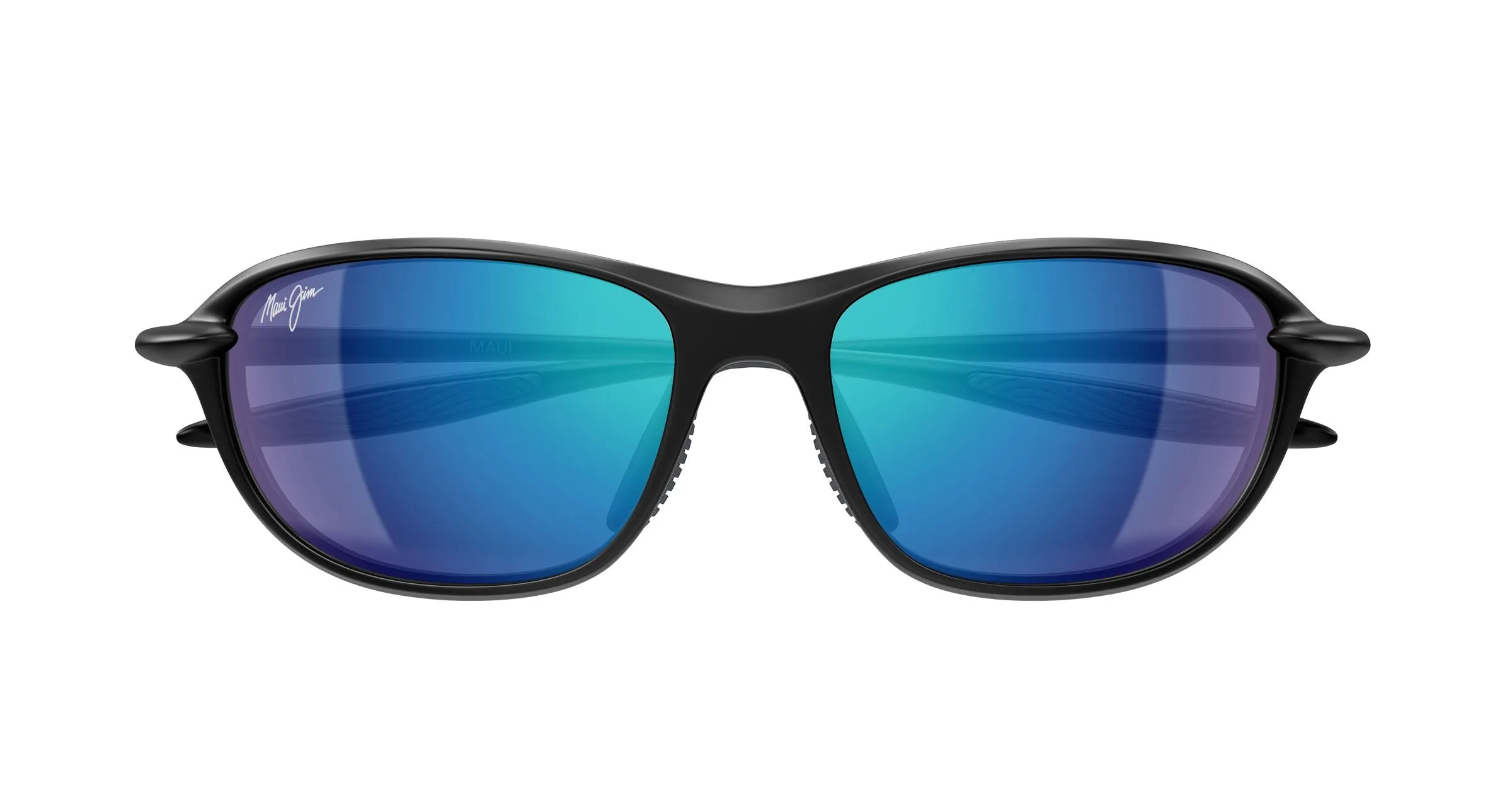 Maui Jim MJ0339S 002 Occhiali da sole Bio-iniettato Nero Blu Rotonda - immagine 2