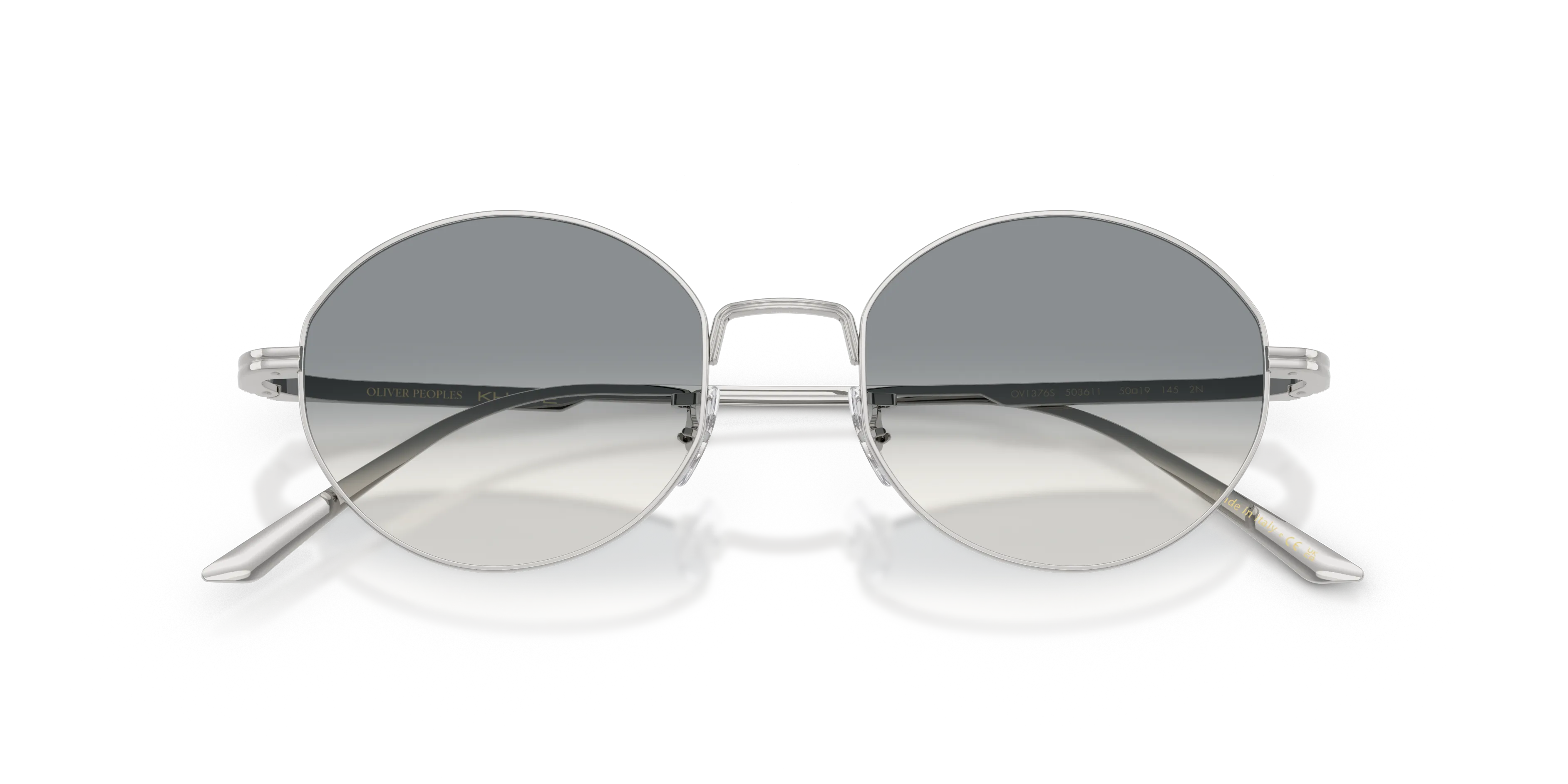 Oliver Peoples OV1376S 1994C 503611 Occhiali da sole Metallo Argento Grigio Rotonda Normale Sfumato - immagine 2