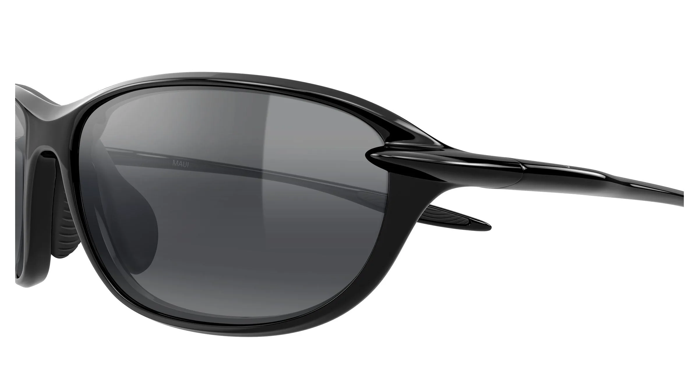 Maui Jim MJ0338S 001 Occhiali da sole Bio-iniettato Nero Grigio Rotonda - immagine 3