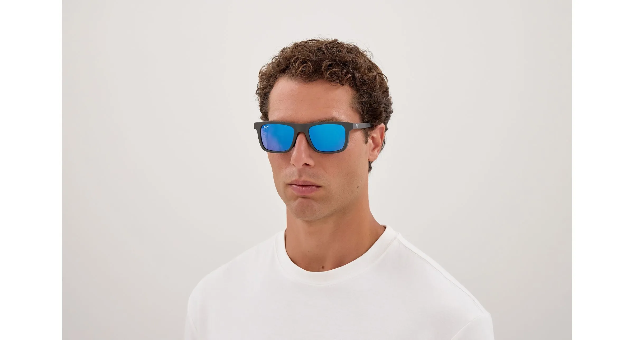 Maui Jim MJ0341S 003 Occhiali da sole Bio-iniettato Grigio Blu Squadrata - immagine 4