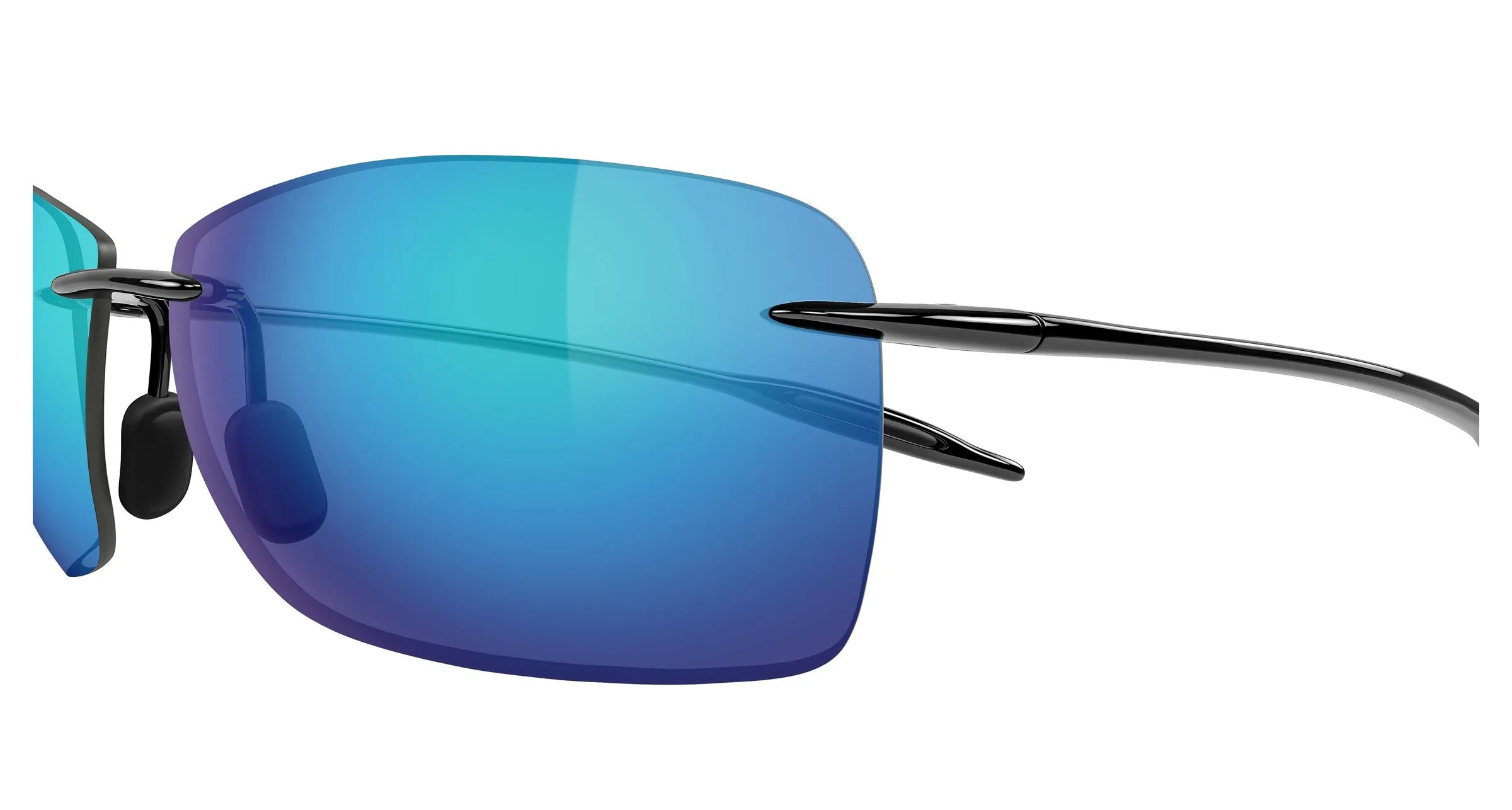 Maui Jim MJ0423S 040 Occhiali da sole Iniettato Nero Blu Squadrata - immagine 3