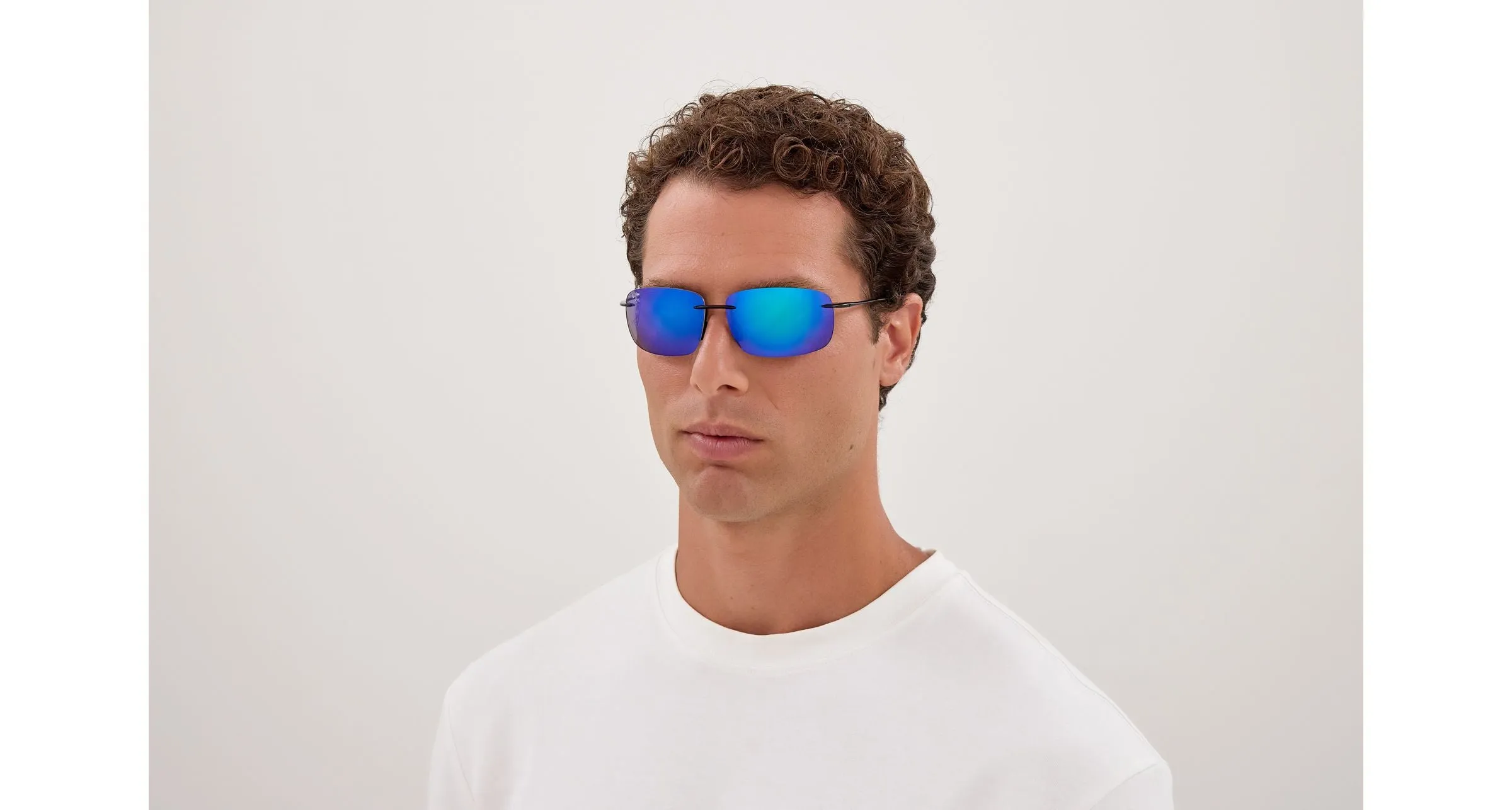 Maui Jim MJ0422S 037 Occhiali da sole Iniettato Nero Blu Squadrata - immagine 4