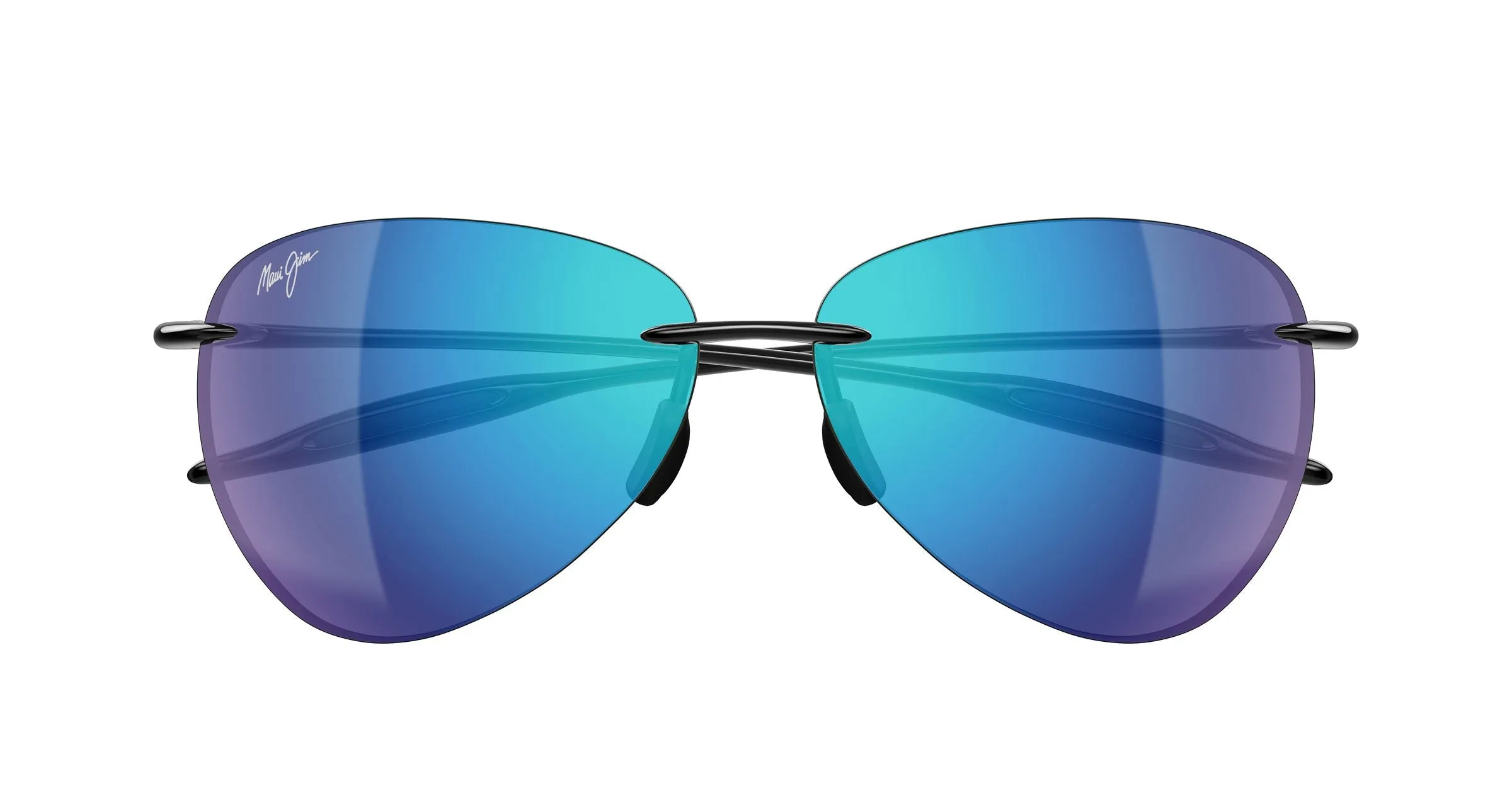 Maui Jim MJ0421S 006 Occhiali da sole Iniettato Nero Blu Pilot - immagine 2