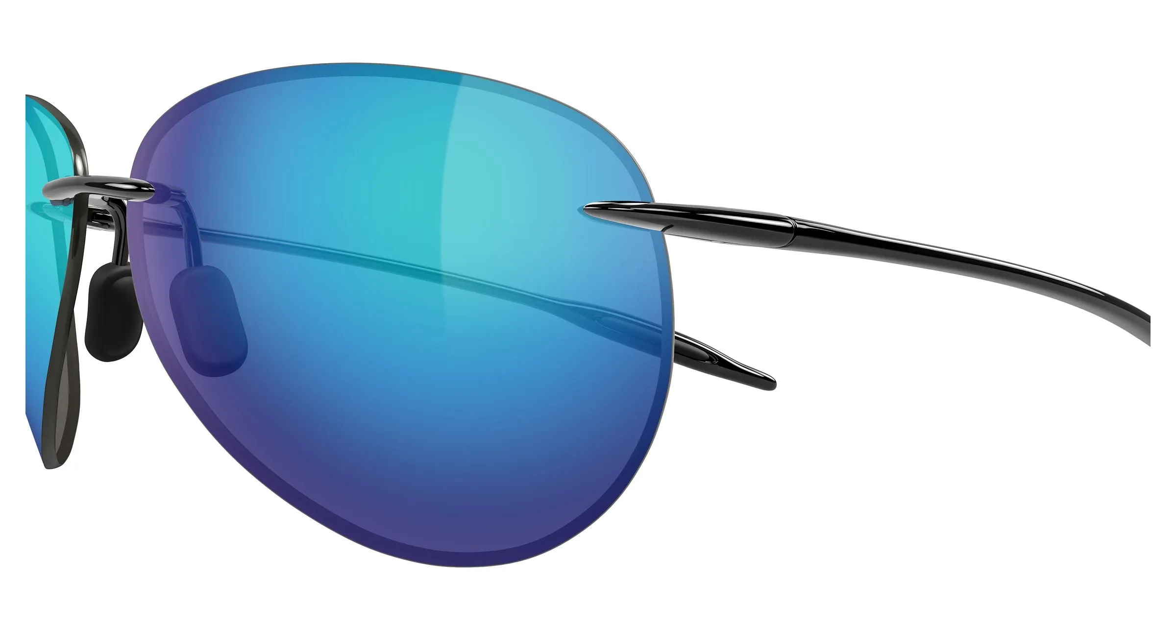Maui Jim MJ0421S 006 Occhiali da sole Iniettato Nero Blu Pilot - immagine 3