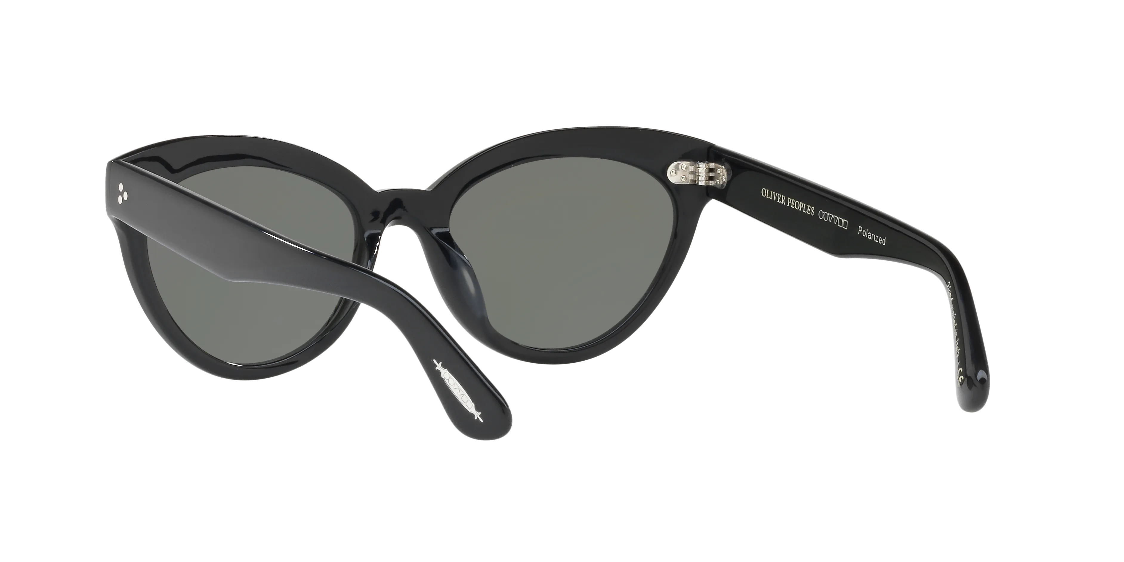 Oliver Peoples OV5355SU ROELLA 10059A Occhiali da sole Acetato Nero Verde Cat Eye Polarizzata - immagine 4