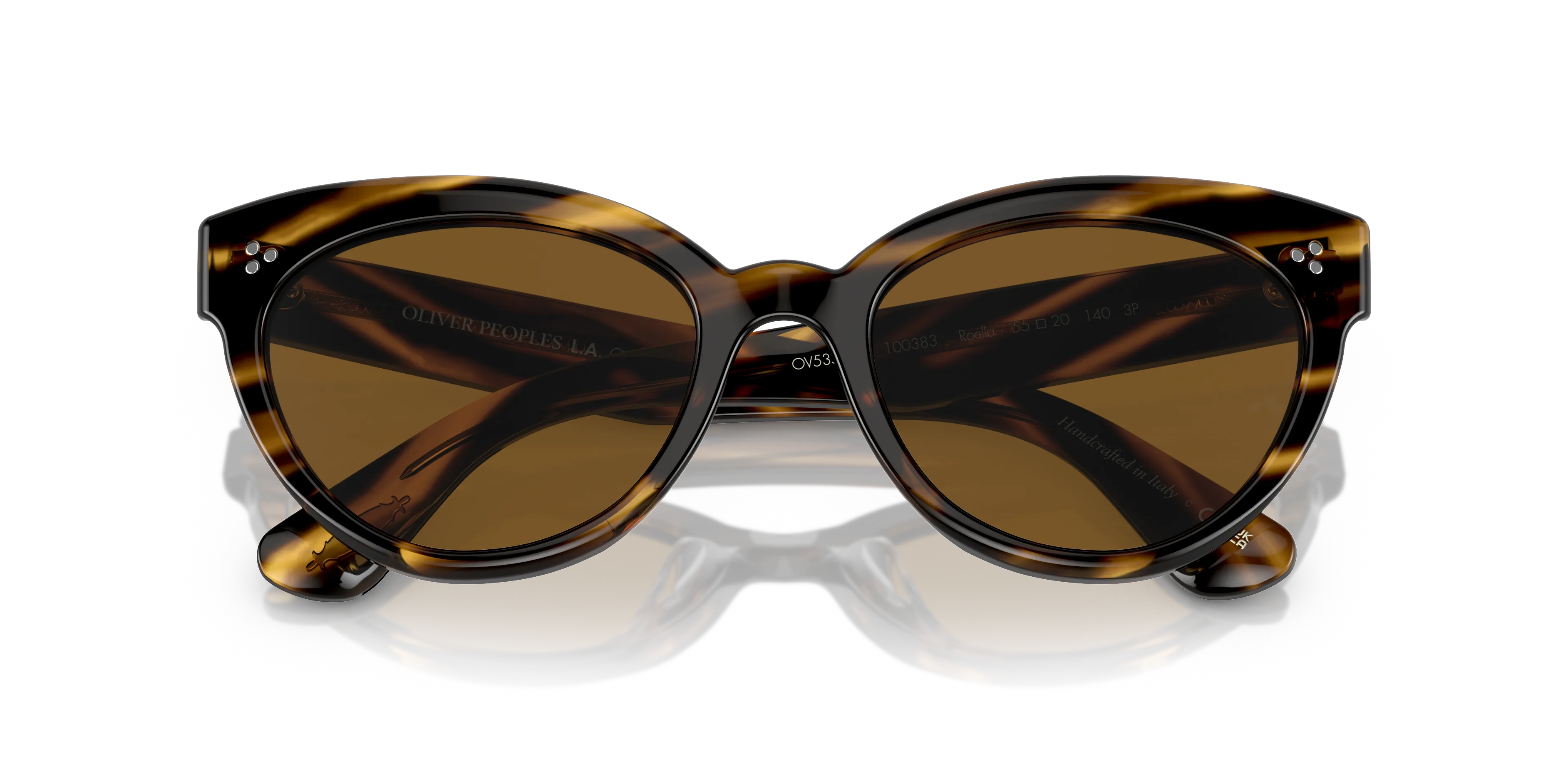 Oliver Peoples OV5355SU ROELLA 100383 Occhiali da sole Acetato Nero Marrone Cat Eye Polarizzata - immagine 2