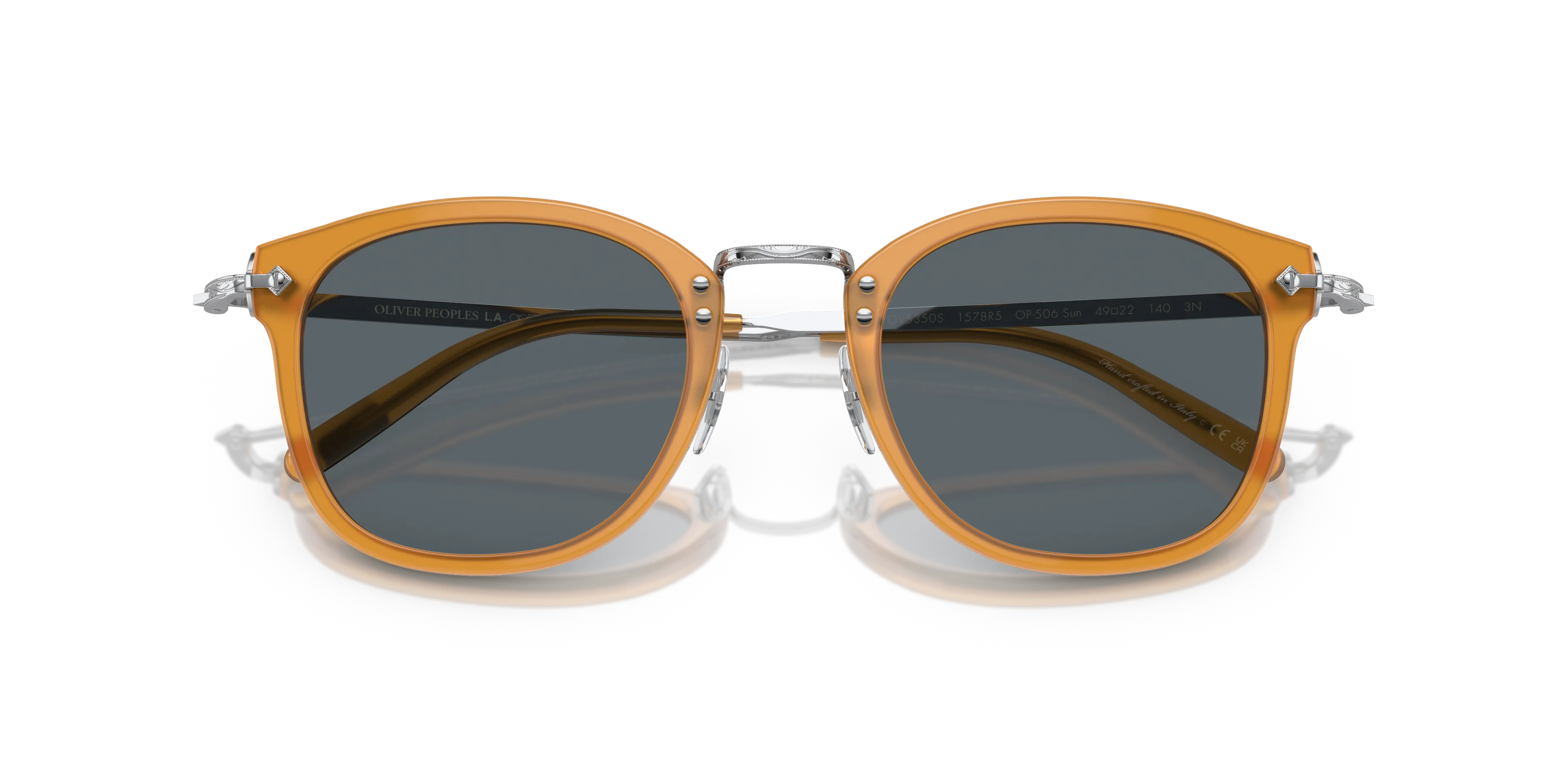 Oliver Peoples OV5350S OP-506 SUN 1578R5 Occhiali da sole Acetato Arancione Blu Squadrata Normale - immagine 2