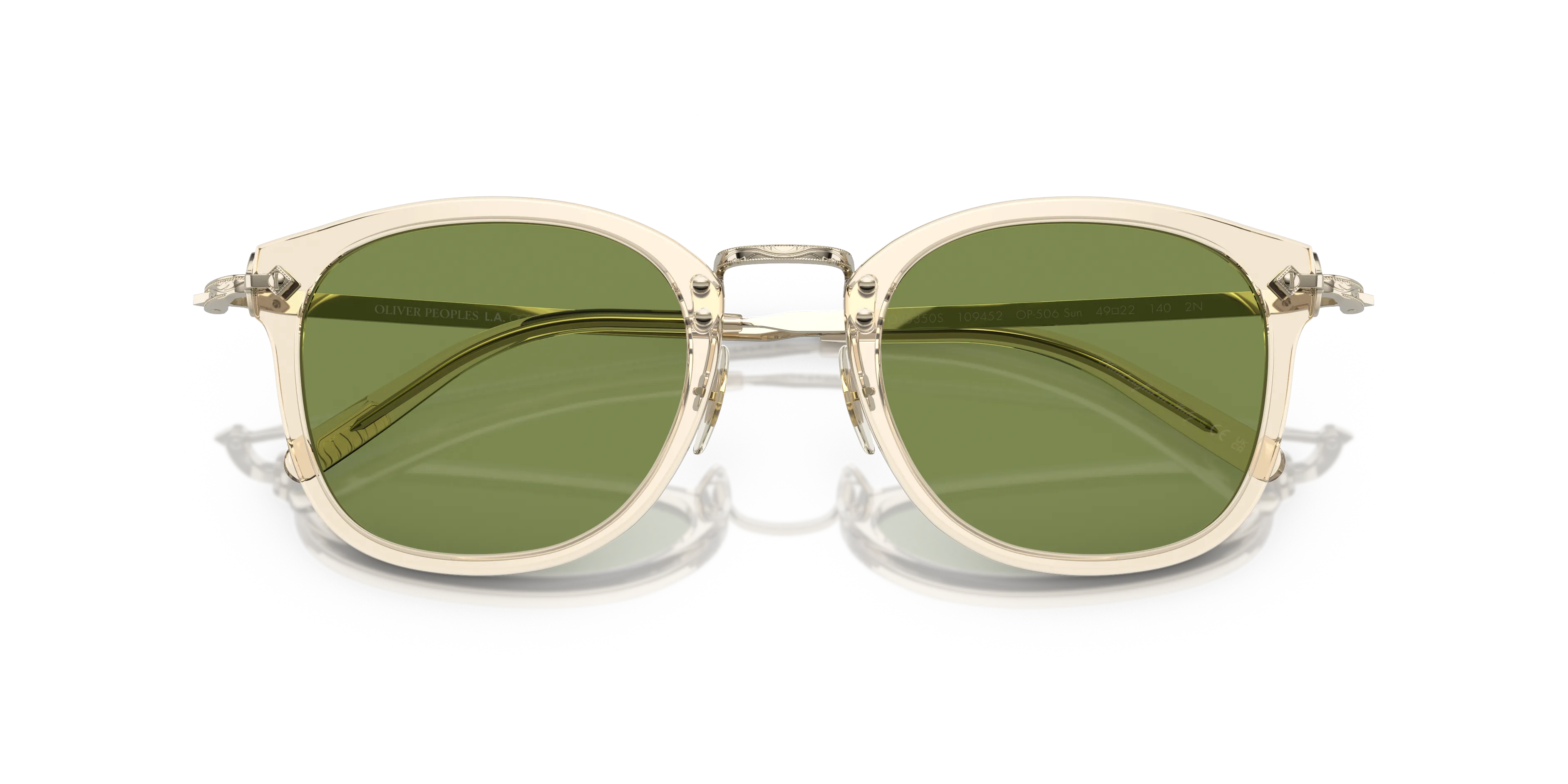 Oliver Peoples OV5350S OP-506 SUN 109452 Occhiali da sole Acetato Oro Verde Squadrata Normale - immagine 2