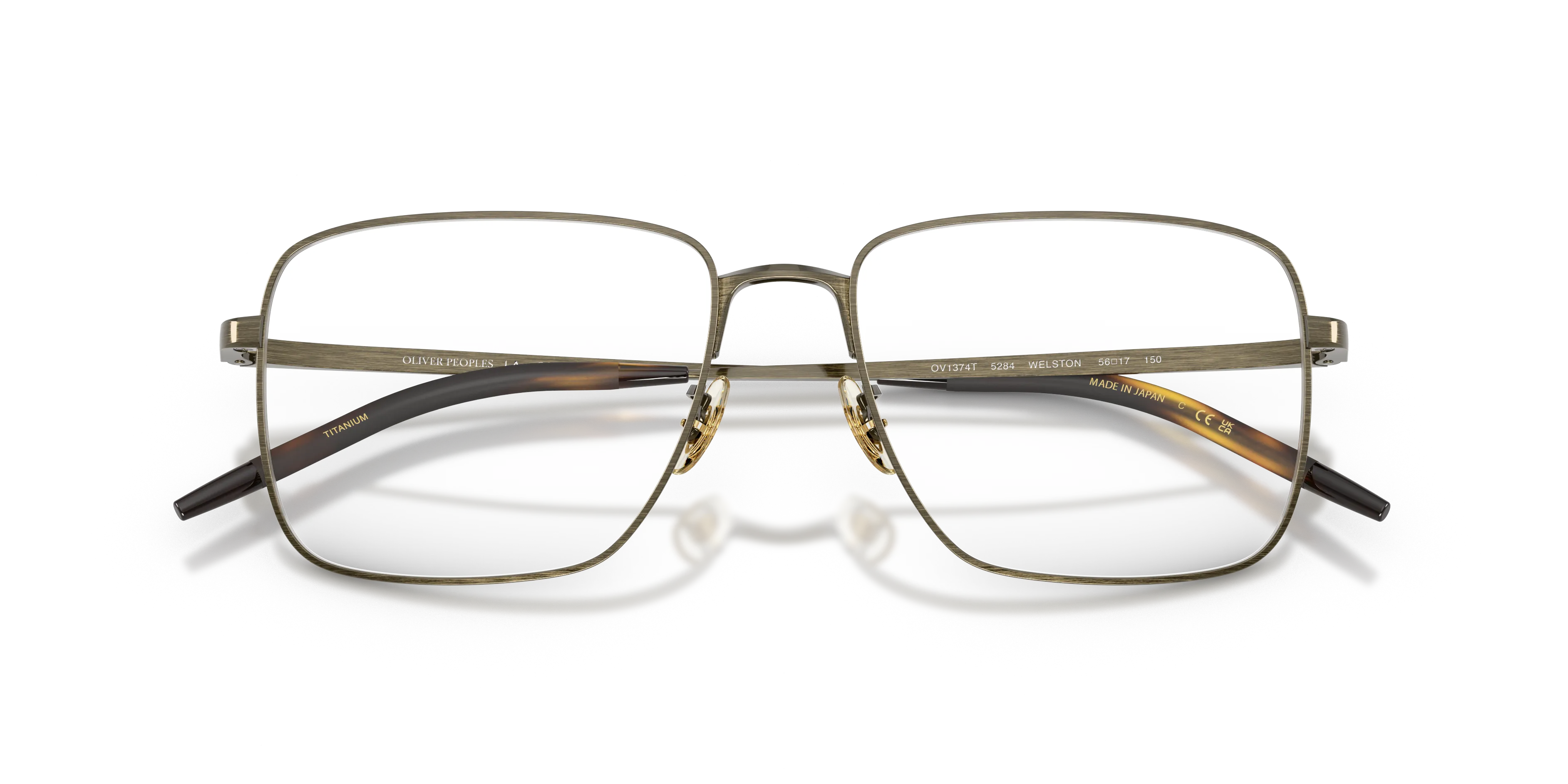 Oliver Peoples OV1374T WELSTON 5284 Montature da vista Titanio Oro Trasparente Squadrata Normale - immagine 2