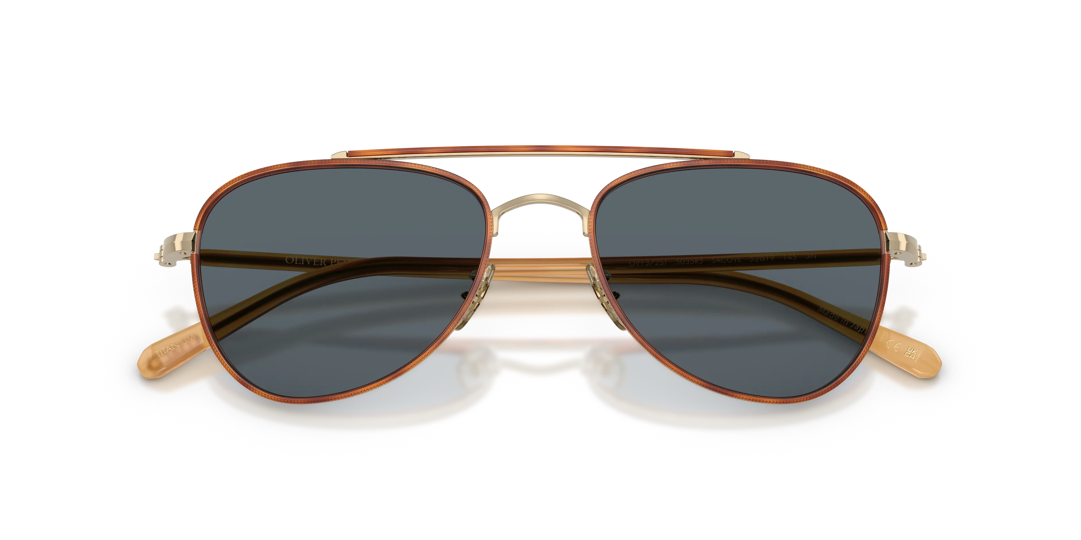 Oliver Peoples OV1372ST SACOYE 5035R5 Occhiali da sole Titanio Oro Blu Pilot Normale - immagine 2