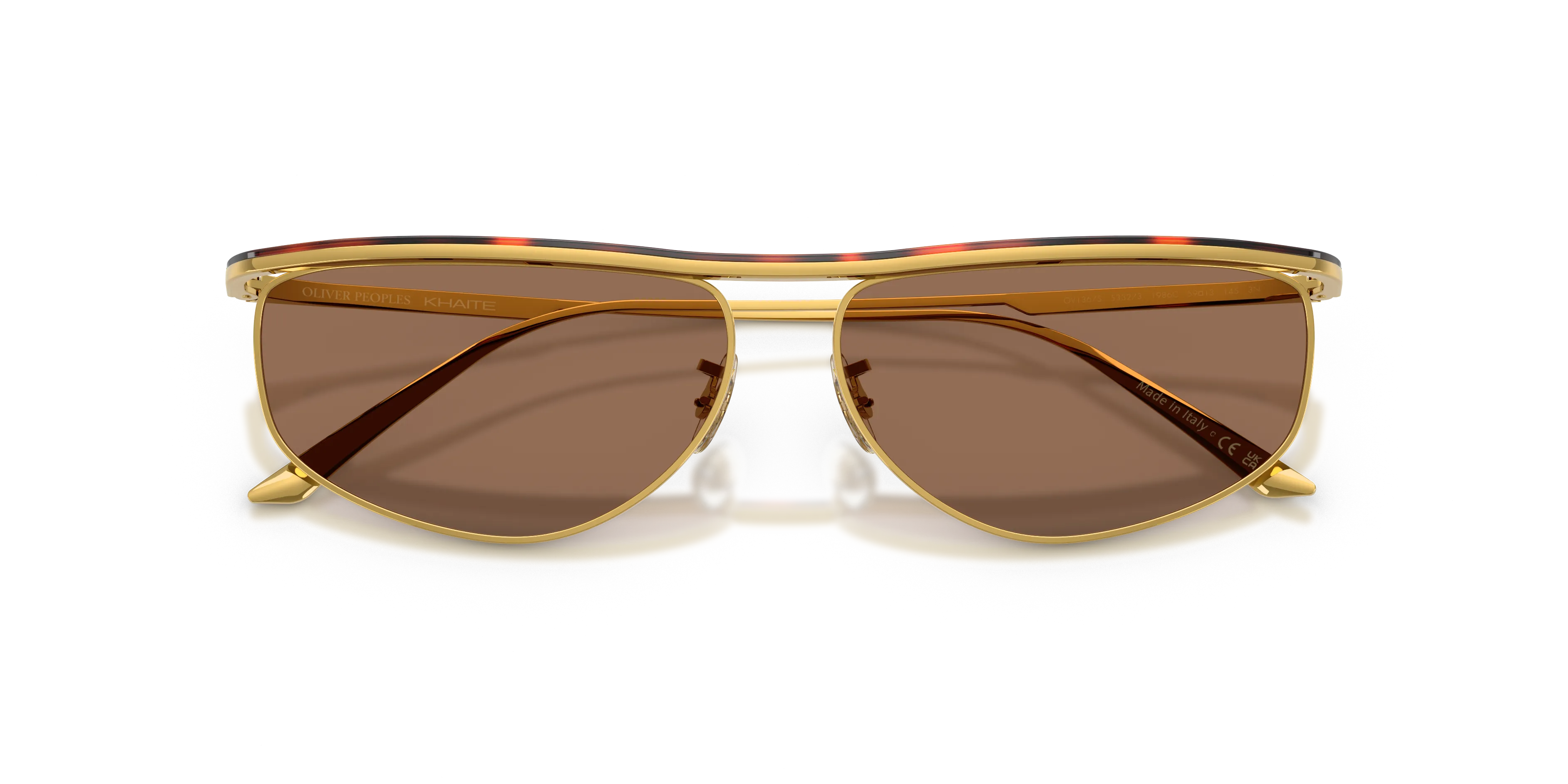 Oliver Peoples OV1367S 1986C 533273 Occhiali da sole Acciaio Oro Marrone Geometrica Normale - immagine 2