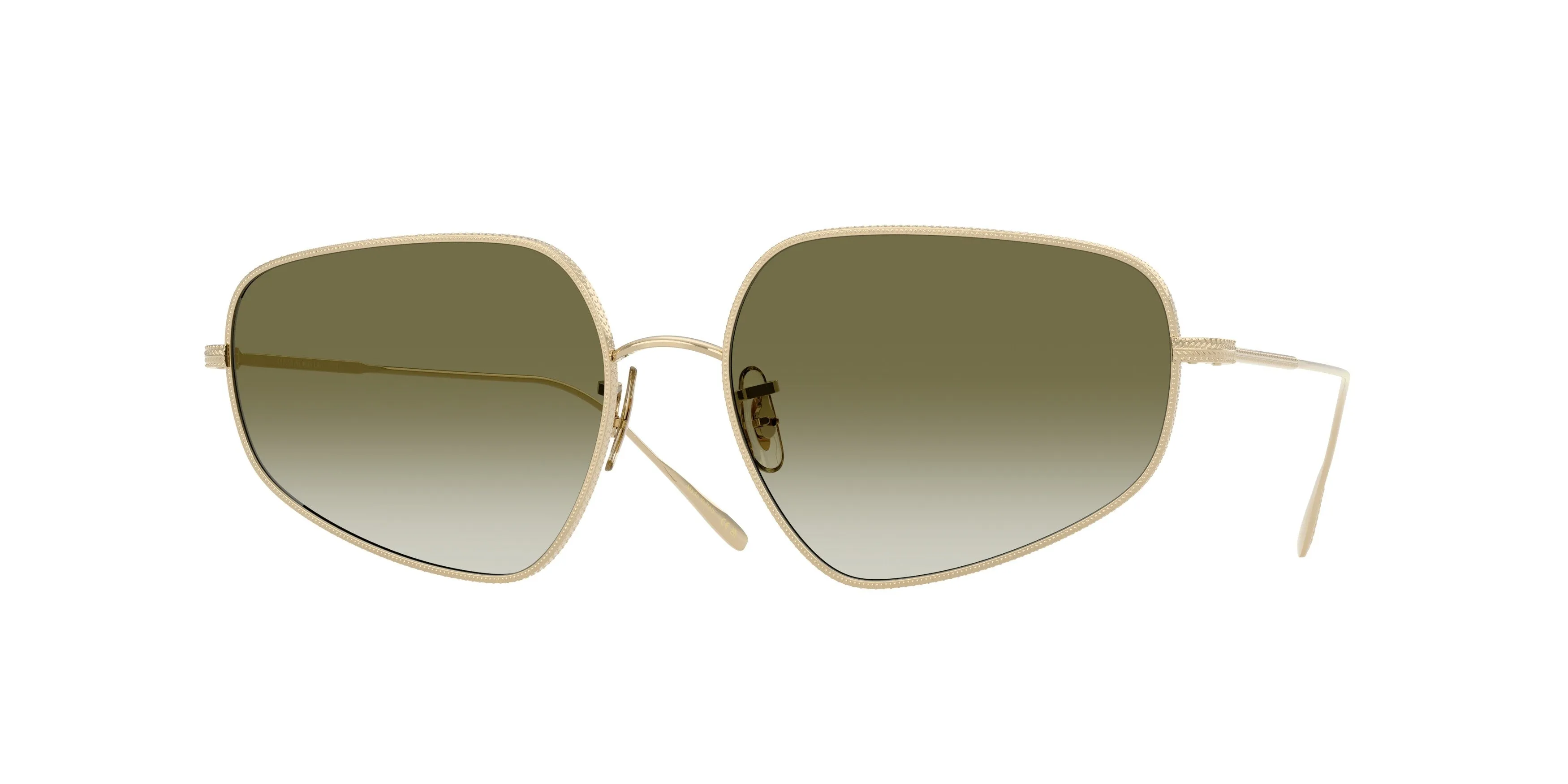 Oliver Peoples OV1356S EYLLA 50358E Occhiali da sole Metallo Oro Verde Geometrica Normale Sfumato - immagine 1