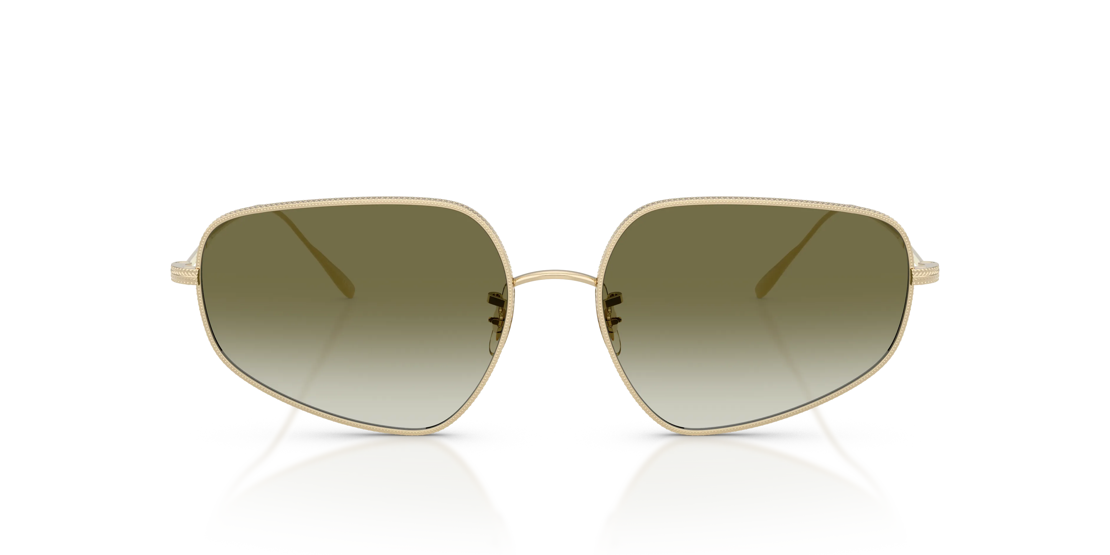 Oliver Peoples OV1356S EYLLA 50358E Occhiali da sole Metallo Oro Verde Geometrica Normale Sfumato - immagine 3