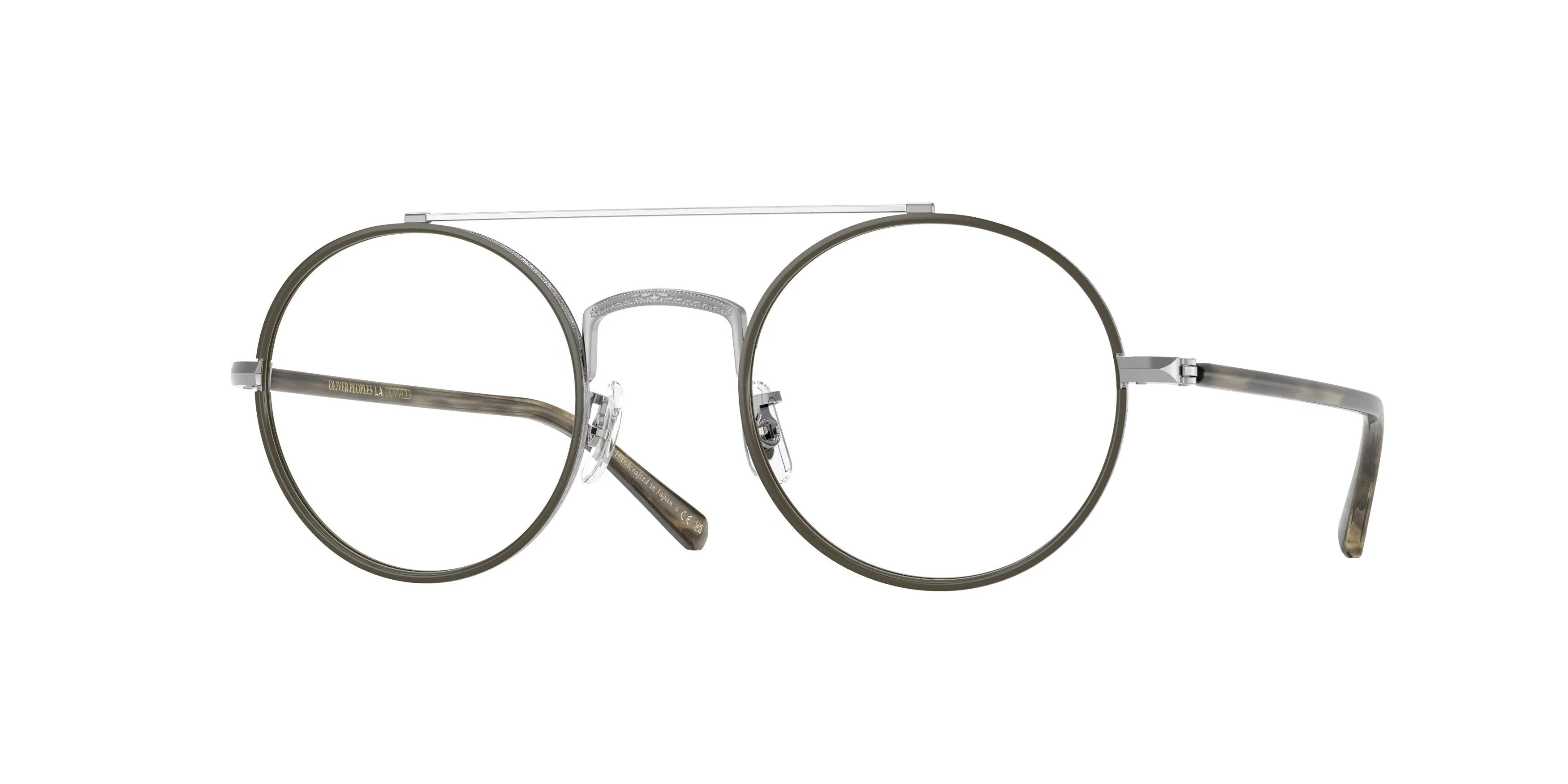 Oliver Peoples OV1355T ETLIN 5241 Montature da vista Titanio Argento Trasparente Rotonda Normale - immagine 1