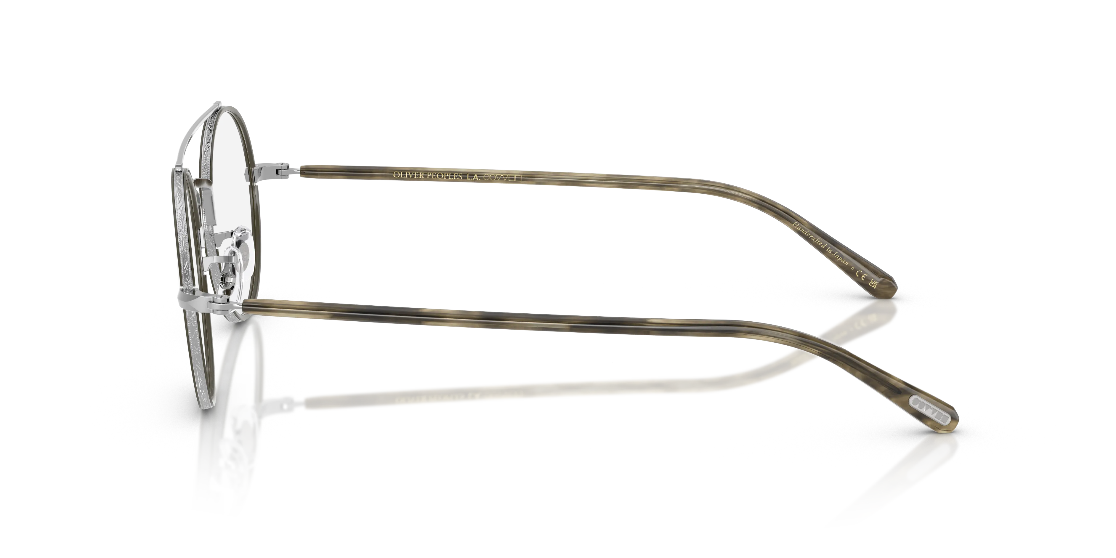 Oliver Peoples OV1355T ETLIN 5241 Montature da vista Titanio Argento Trasparente Rotonda Normale - immagine 4