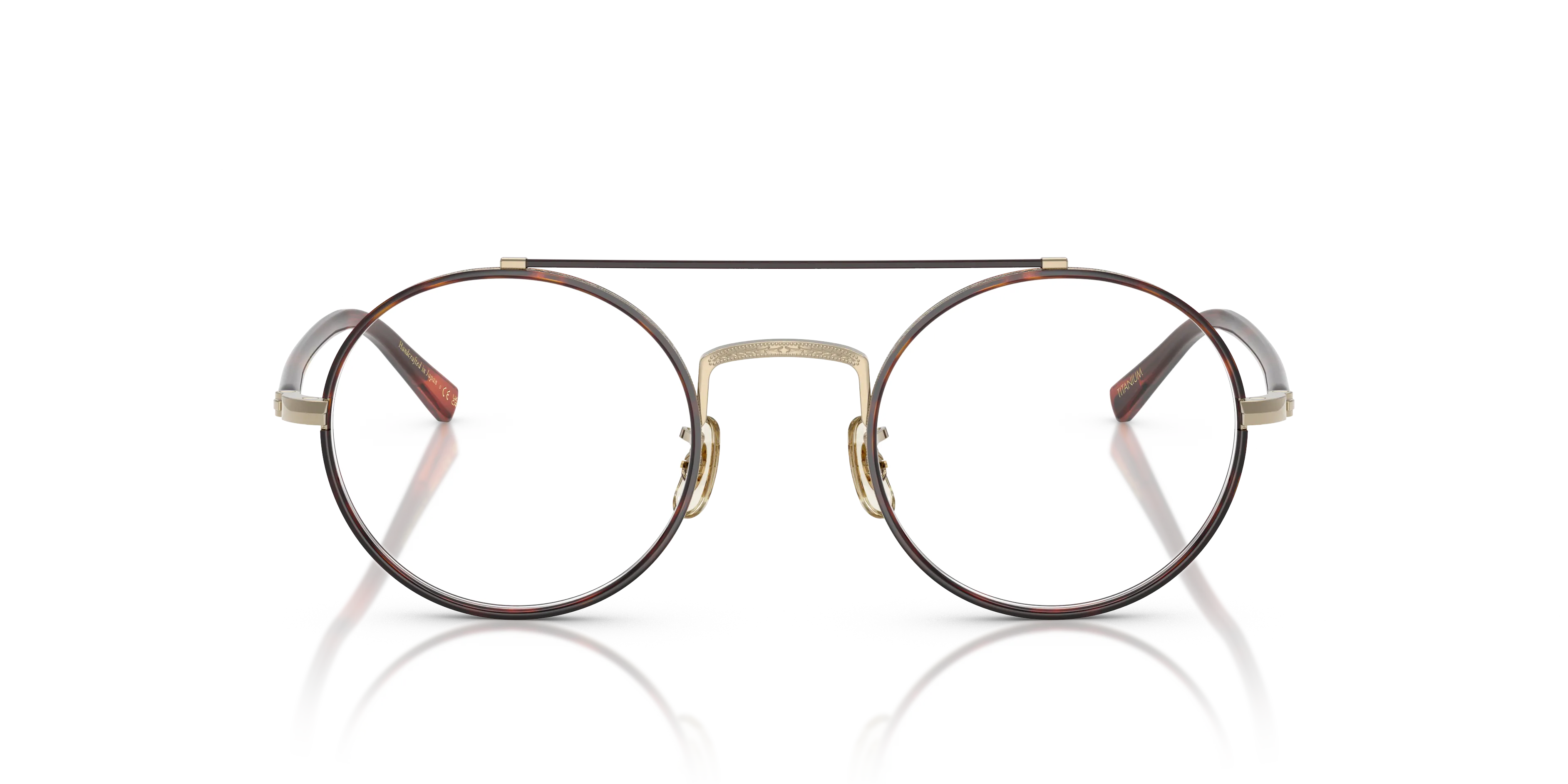 Oliver Peoples OV1355T ETLIN 5035 Montature da vista Titanio Oro Trasparente Rotonda Normale - immagine 3