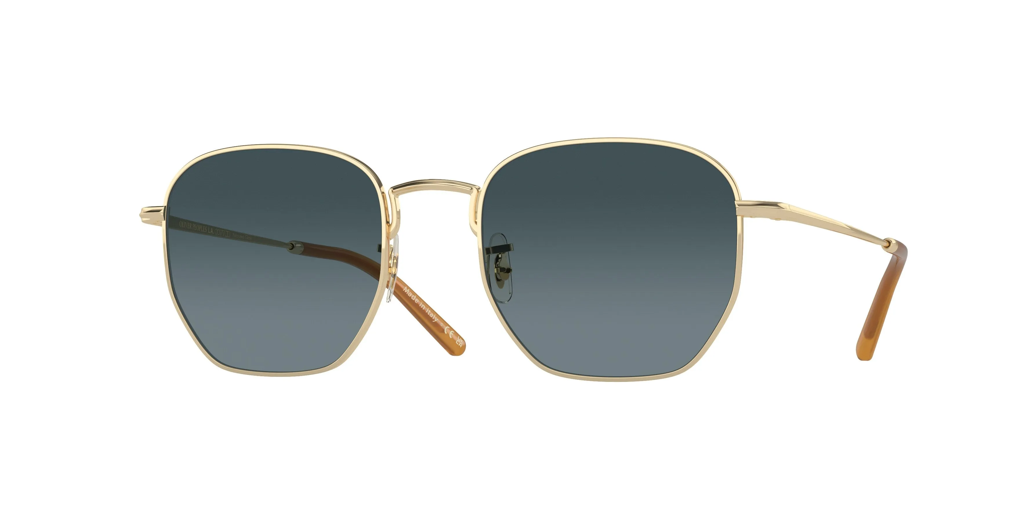 Oliver Peoples OV1331S KIERNEY SUN 5035S3 Occhiali da sole Metallo Oro Blu Squadrata Polarizzata Sfumato - immagine 1