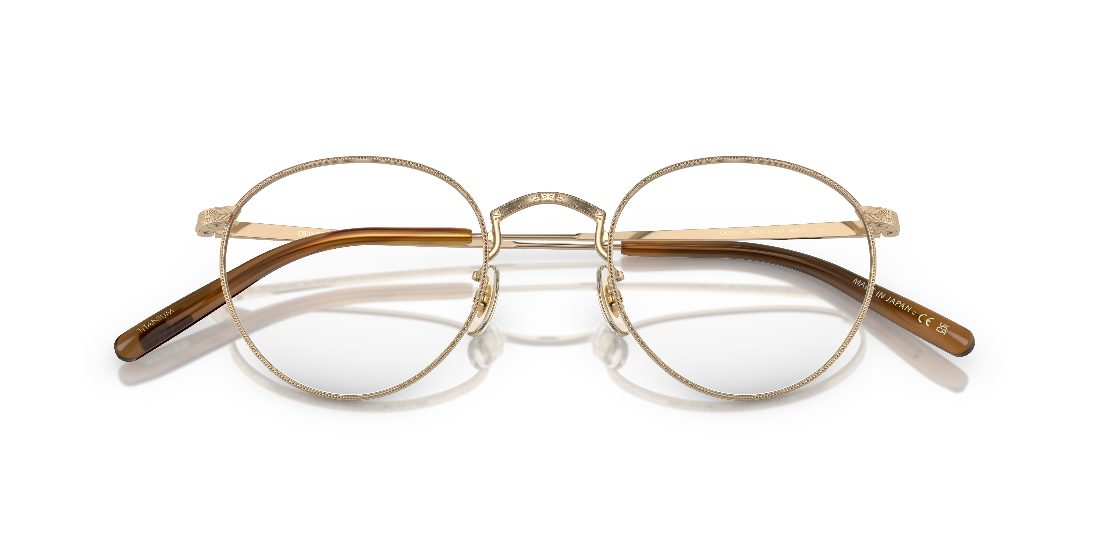 Oliver Peoples OV1330T OP-47 5035 Montature da vista Titanio Oro Trasparente Pantos Normale - immagine 2