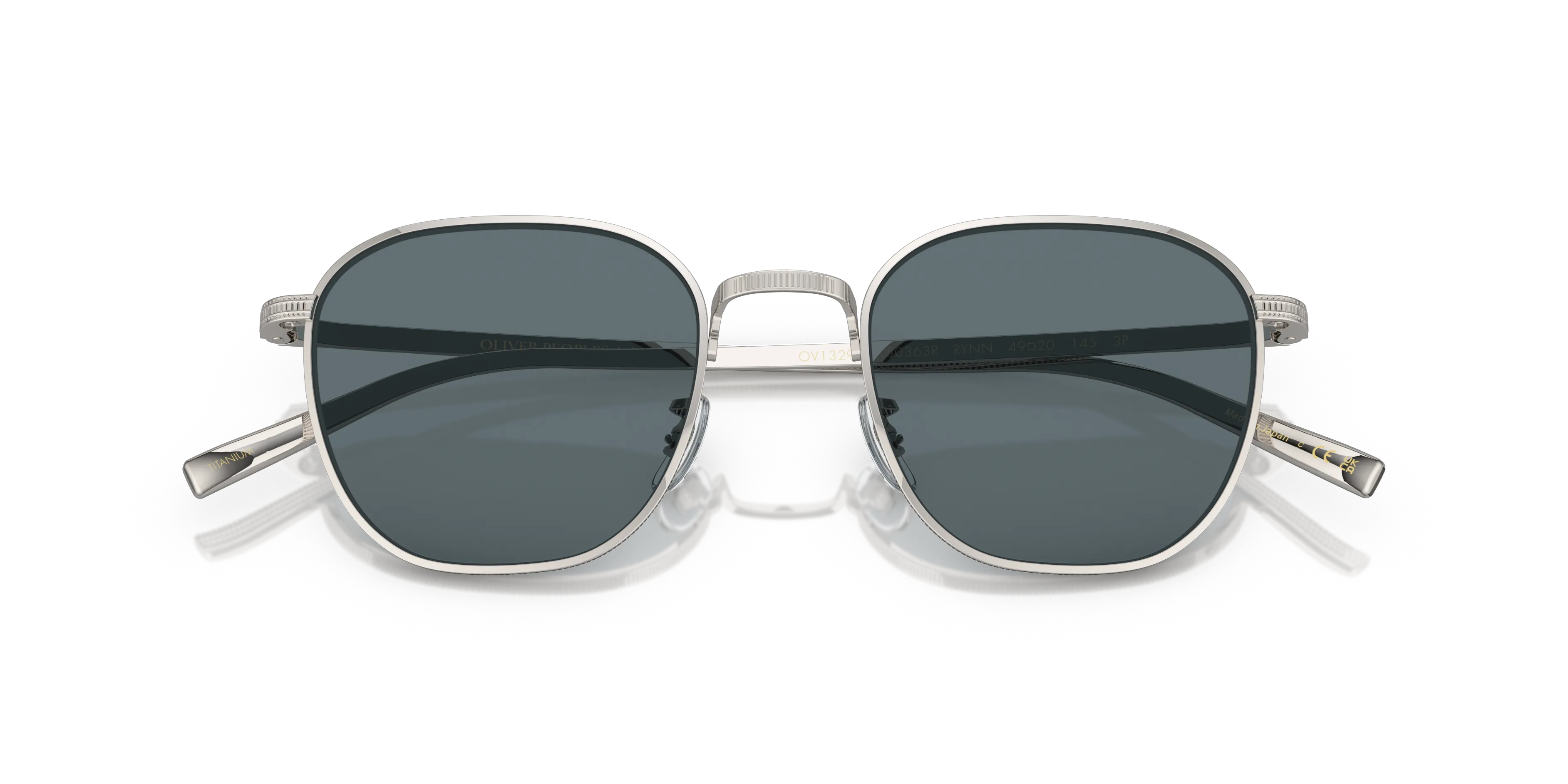 Oliver Peoples OV1329ST RYNN 50363R Occhiali da sole Titanio Argento Blu Squadrata Polarizzata - immagine 2