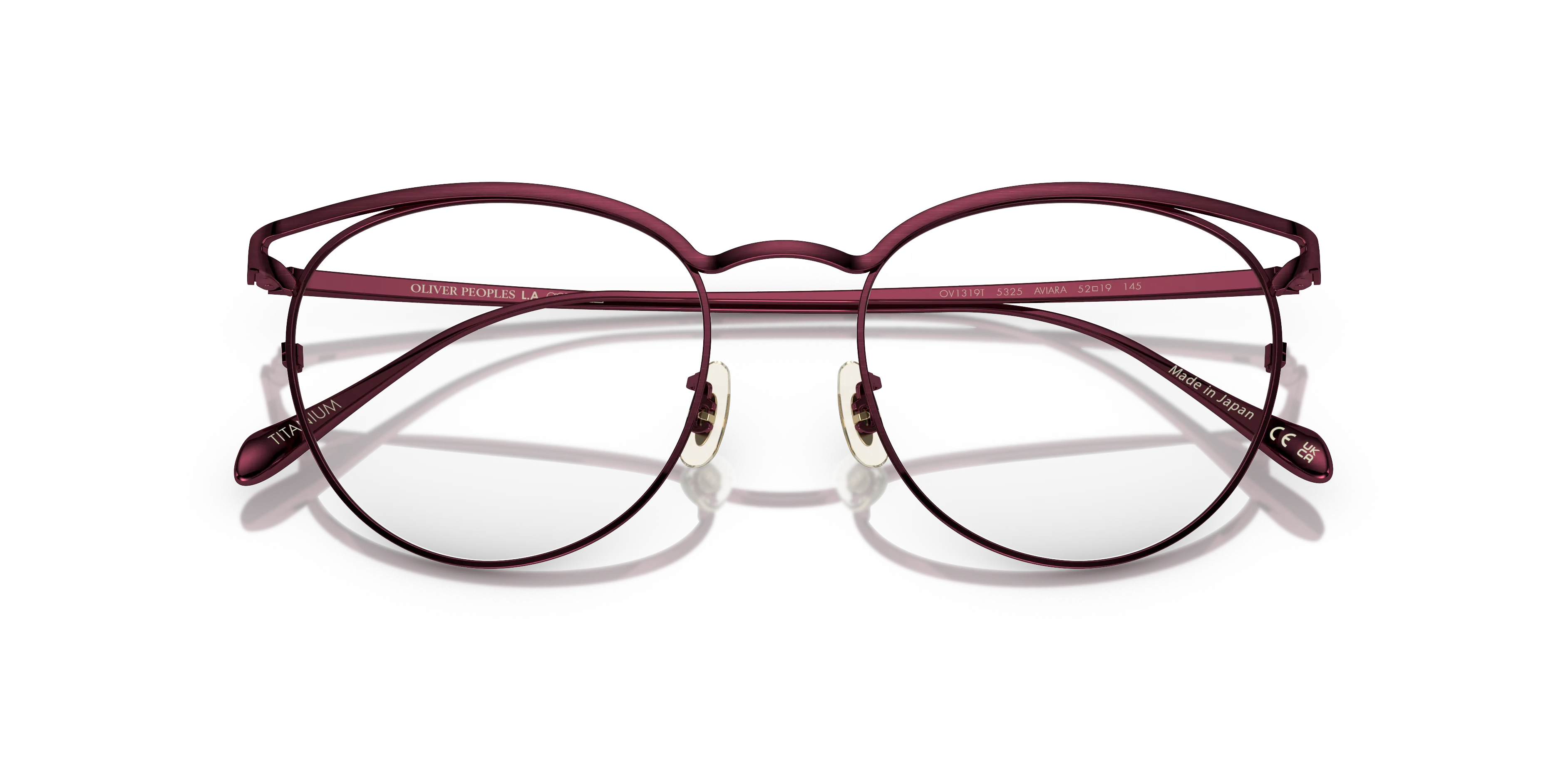 Oliver Peoples OV1319T AVIARA 5325 Montature da vista Titanio Viola Trasparente Farfalla Normale - immagine 2