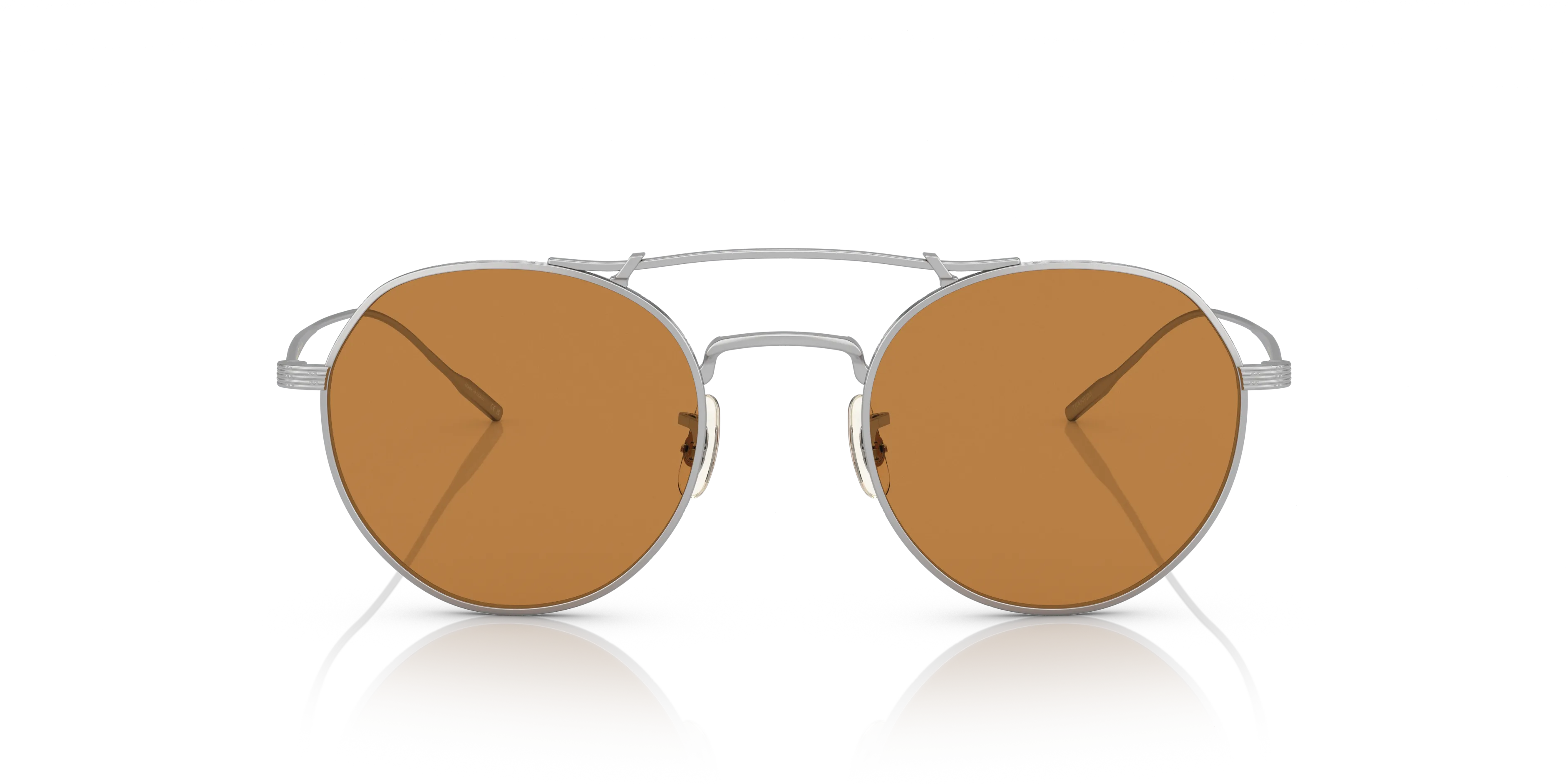 Oliver Peoples OV1309ST REYMONT 503653 Occhiali da sole Titanio Argento Marrone Rotonda Normale - immagine 3