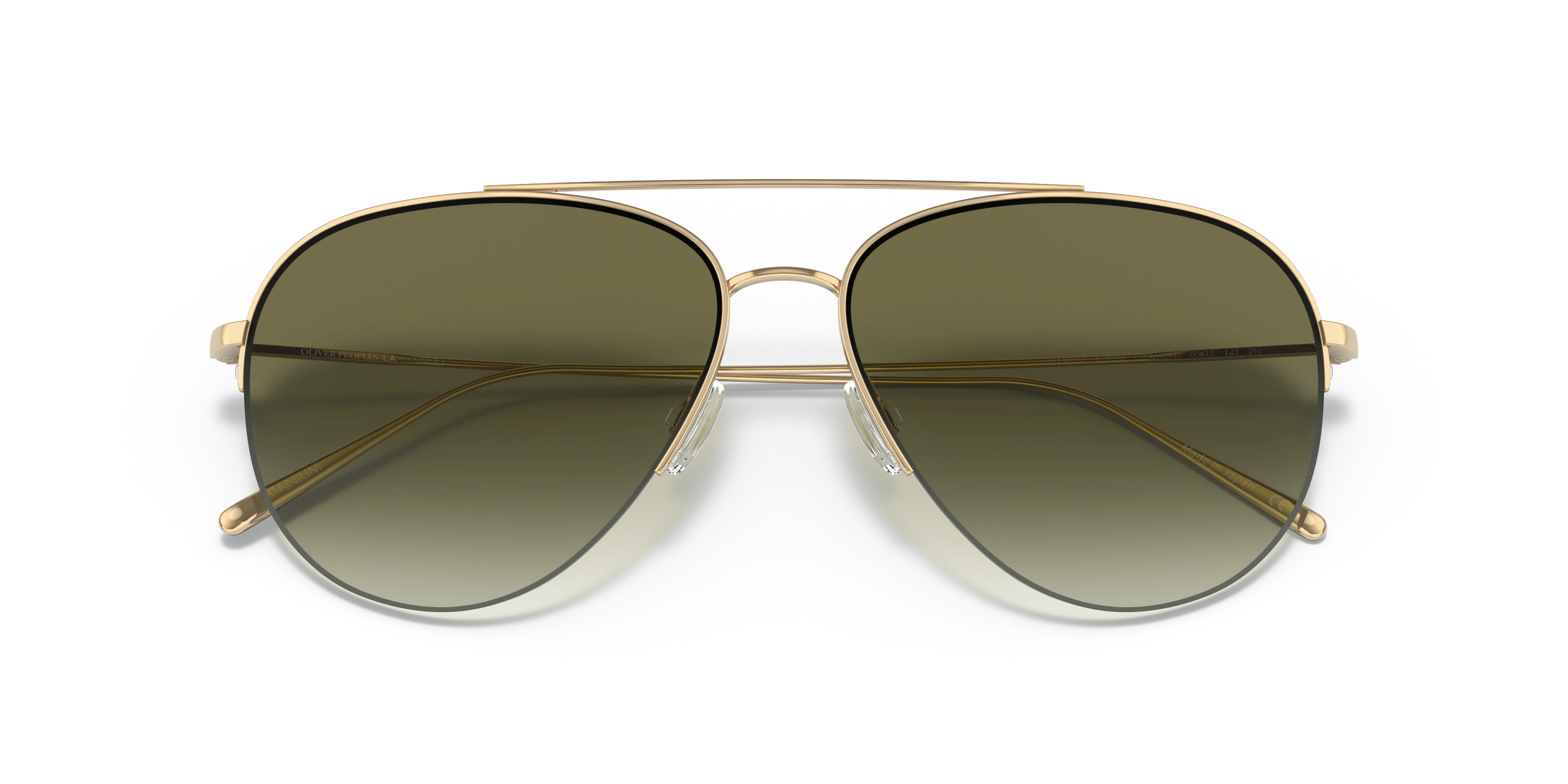 Oliver Peoples OV1303ST CLEAMONS 52928E Occhiali da sole Titanio Oro Verde Pilot Normale Sfumato - immagine 2