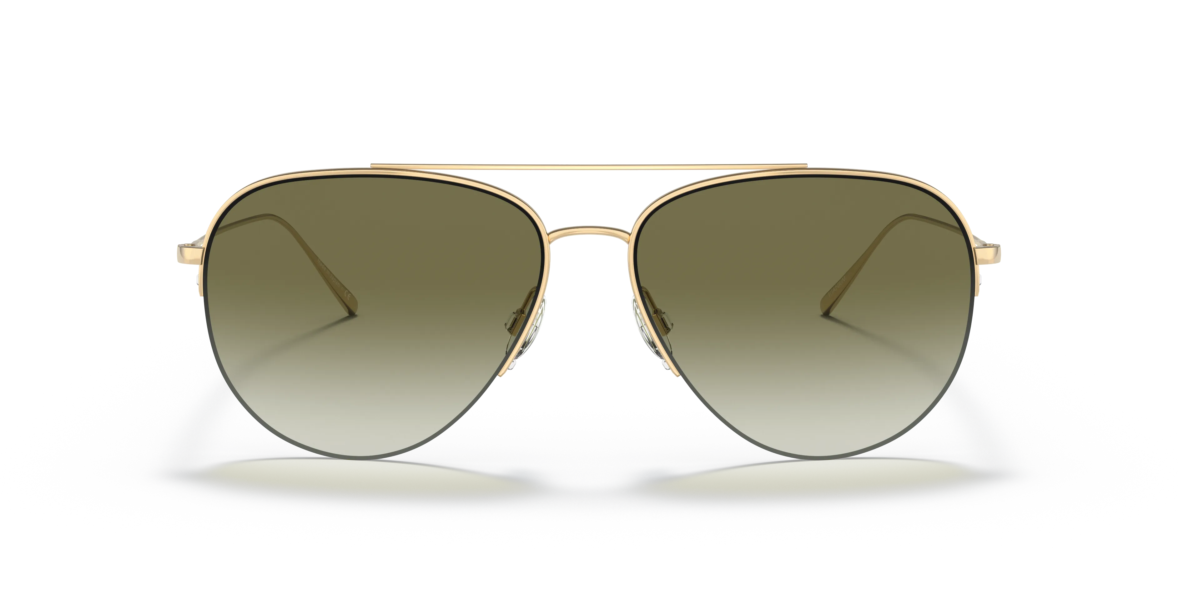 Oliver Peoples OV1303ST CLEAMONS 52928E Occhiali da sole Titanio Oro Verde Pilot Normale Sfumato - immagine 3