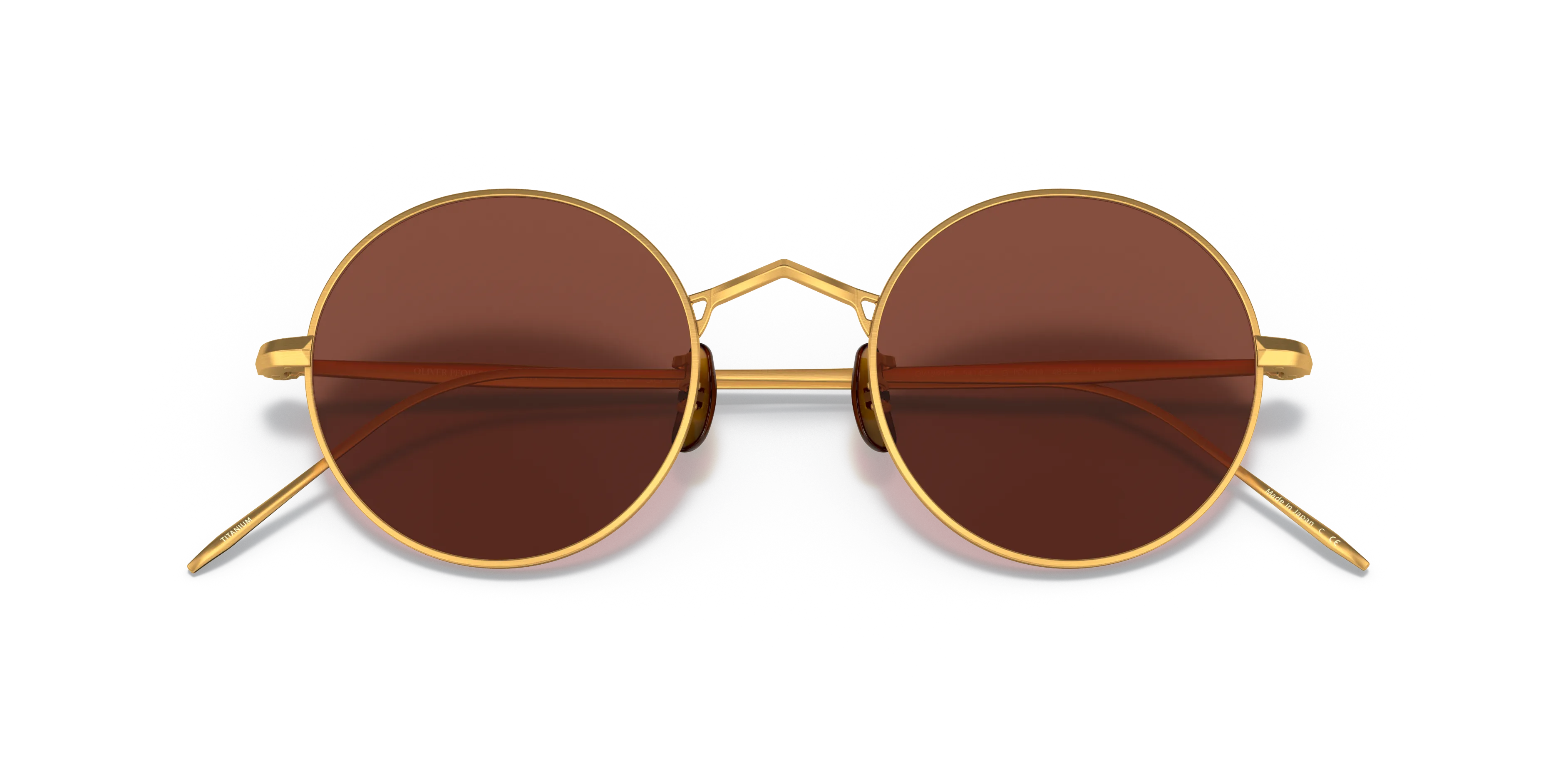 Oliver Peoples OV1293ST G. PONTI-3 5414C5 Occhiali da sole Titanio Bronzo Bordeaux Rotonda Normale - immagine 2