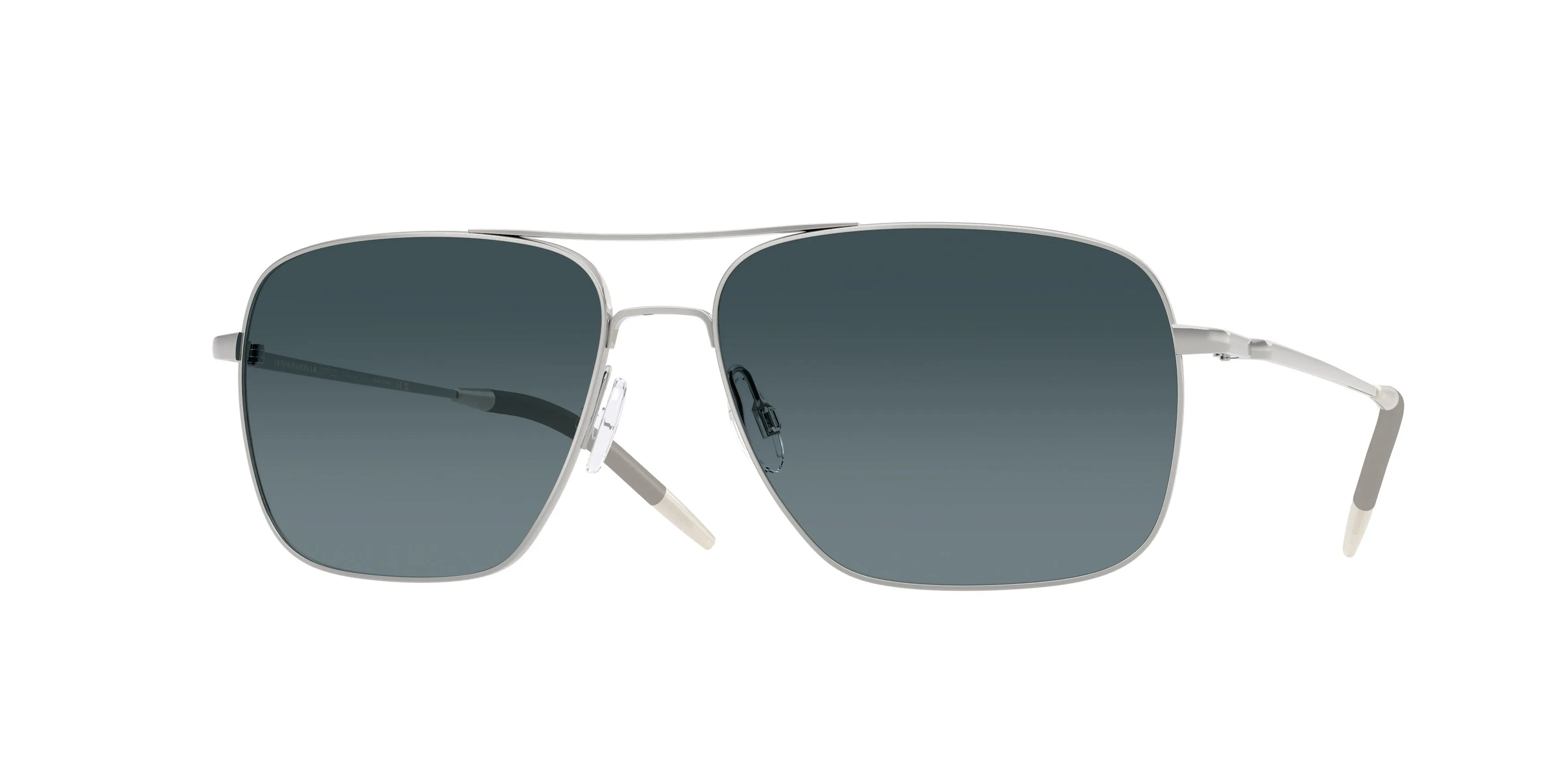 Oliver Peoples OV1150S CLIFTON 5036S3 Occhiali da sole Metallo Argento Blu Squadrata Polarizzata Sfumato - immagine 1