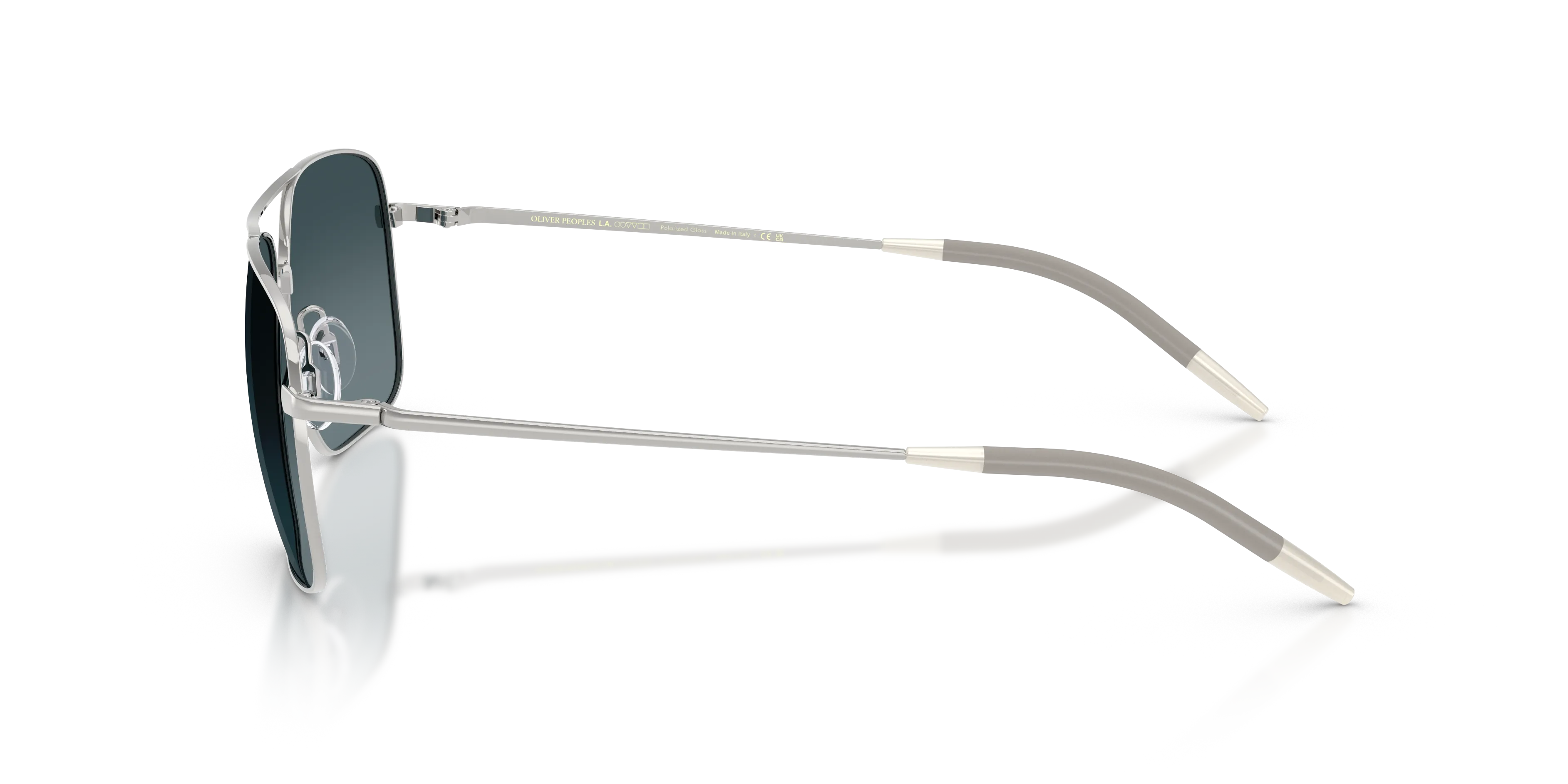 Oliver Peoples OV1150S CLIFTON 5036S3 Occhiali da sole Metallo Argento Blu Squadrata Polarizzata Sfumato - immagine 4
