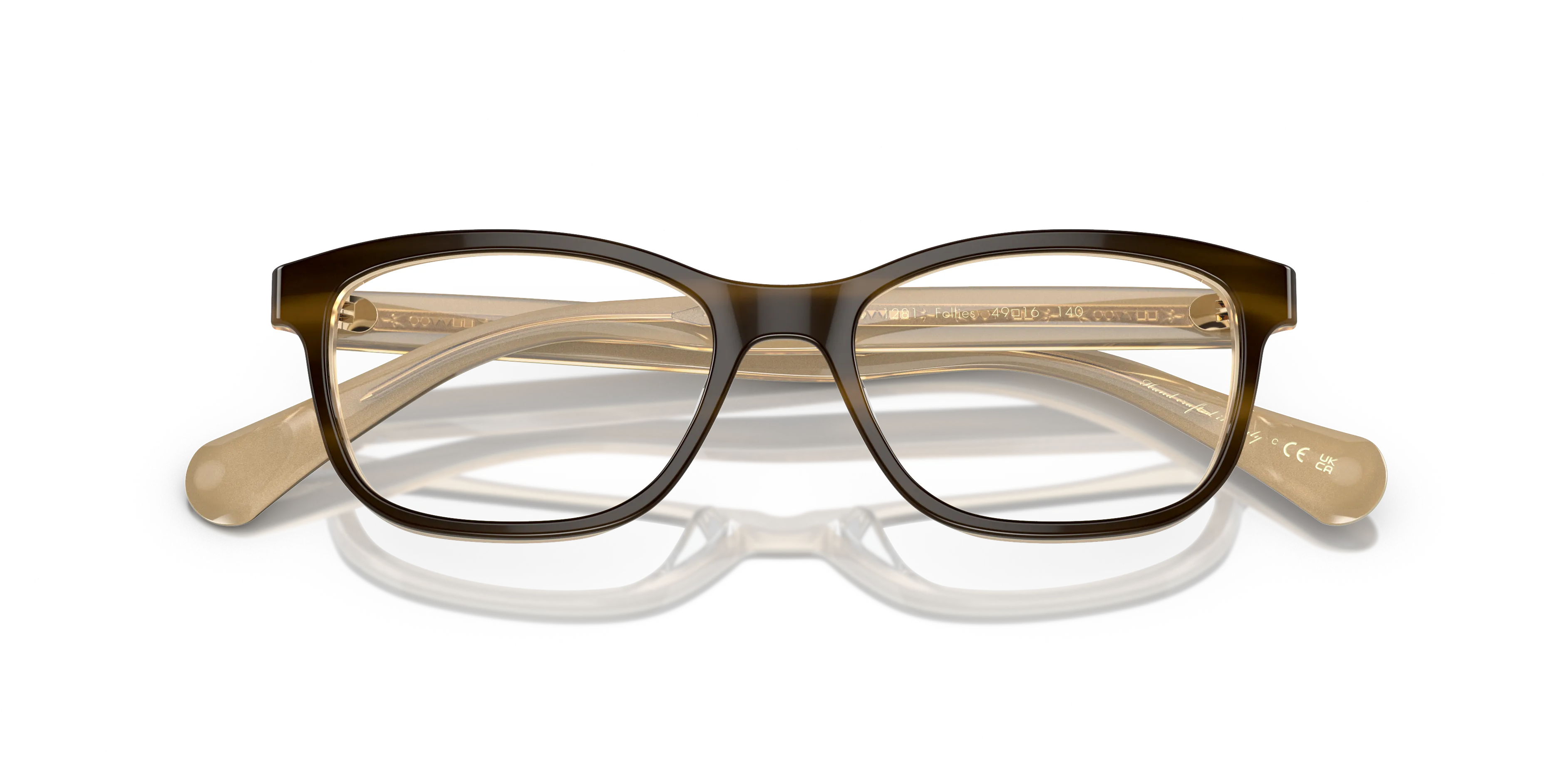 Oliver Peoples OV5194 FOLLIES 1281 Montature da vista Acetato Marrone Trasparente Squadrata Normale - immagine 2
