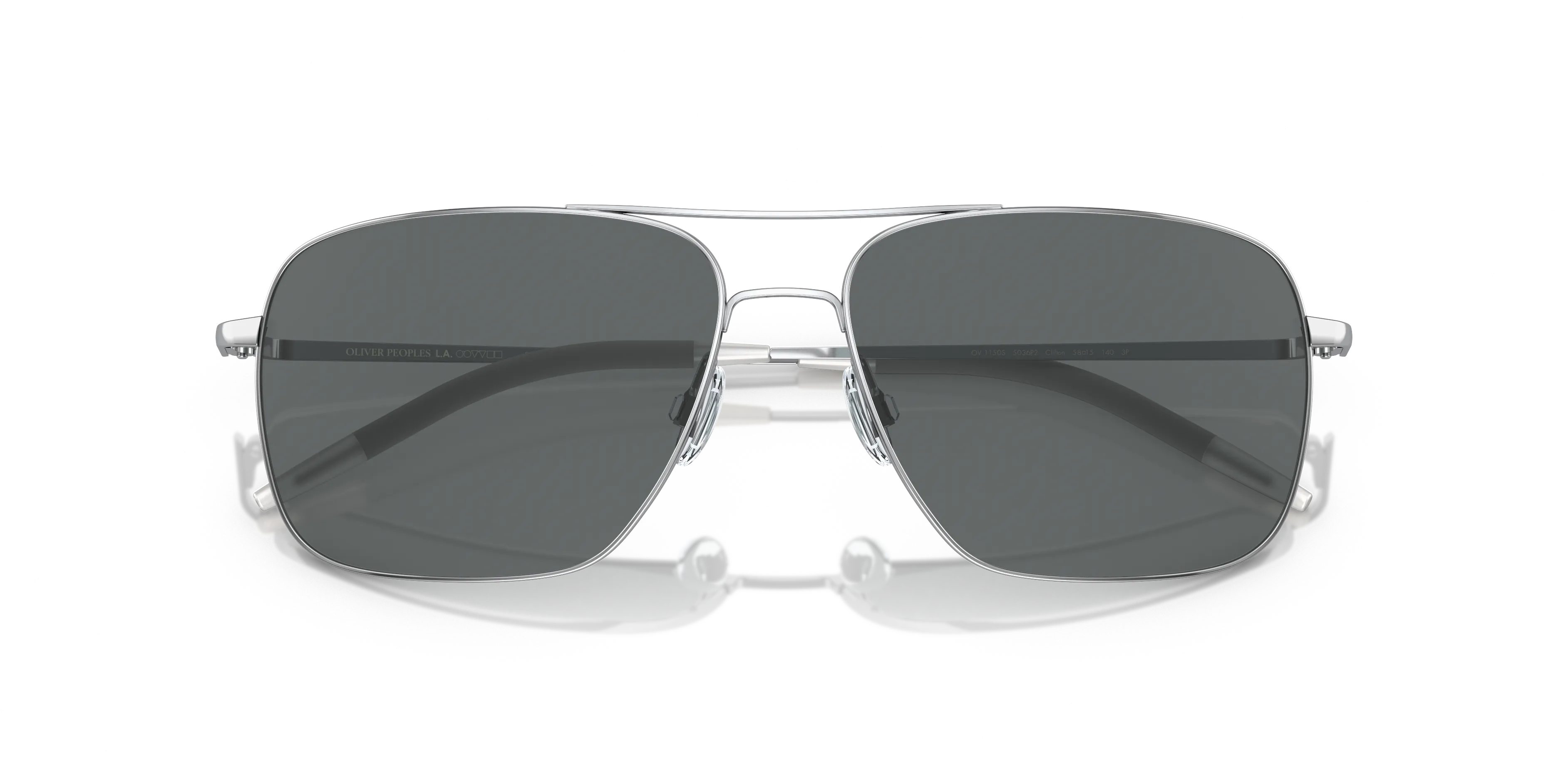 Oliver Peoples OV1150S CLIFTON 5036P2 Occhiali da sole Metallo Argento Grigio Squadrata Polarizzata - immagine 2