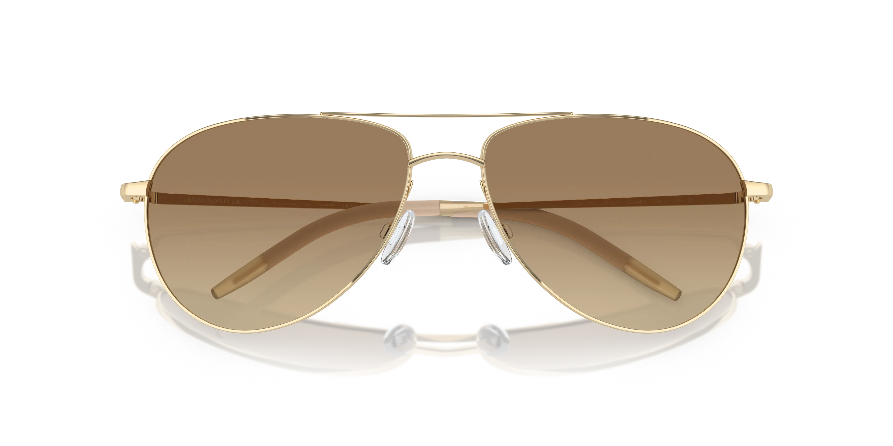 Oliver Peoples OV1002S BENEDICT 524251 Occhiali da sole Metallo Oro Marrone Pilot Fotocromatiche Sfumato - immagine 2