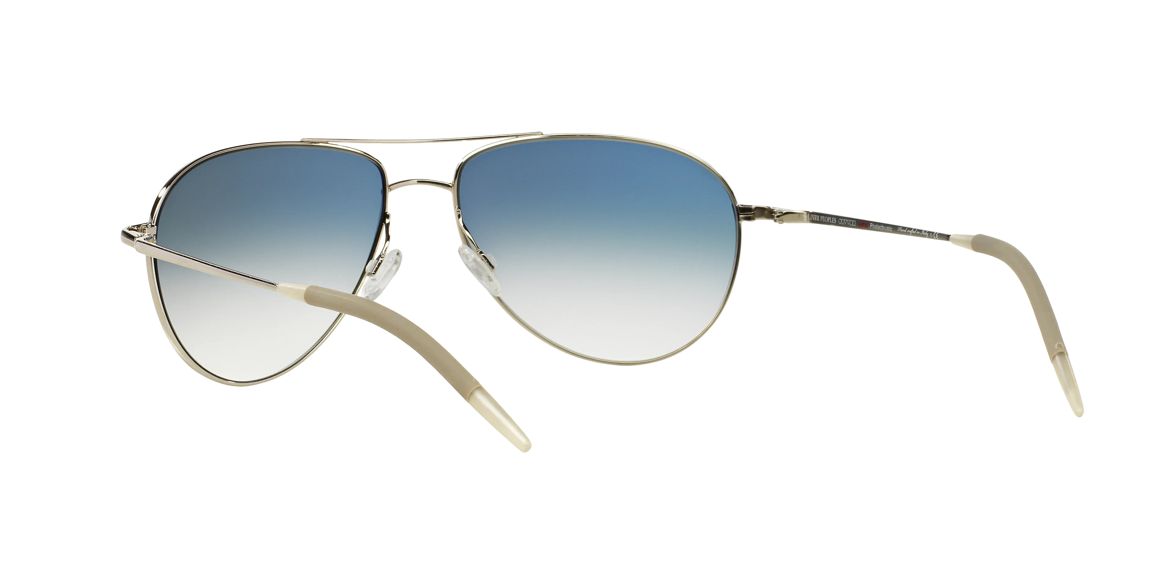 Oliver Peoples OV1002S BENEDICT 52413F Occhiali da sole Metallo Argento Blu Pilot Fotocromatiche Sfumato - immagine 4