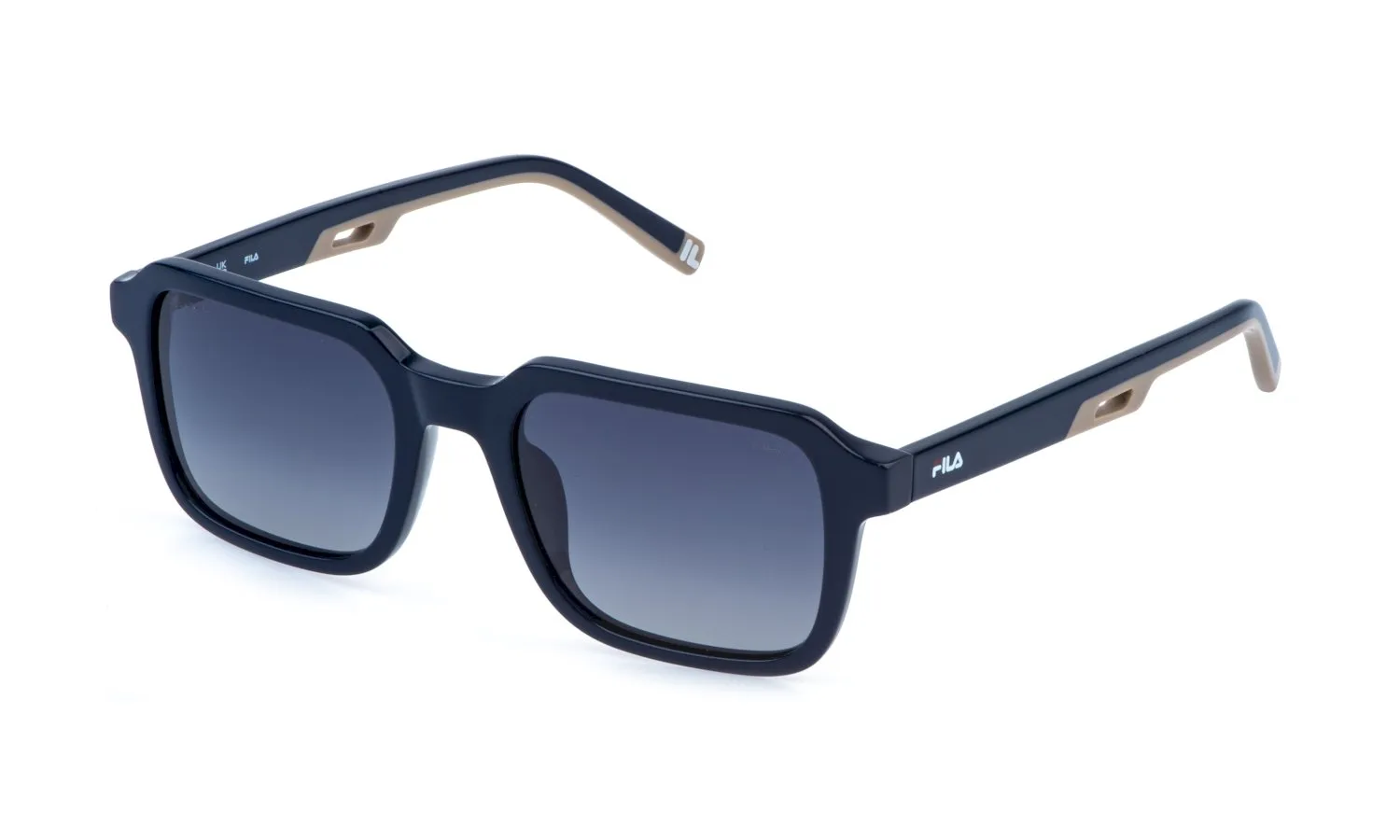 Fila SFIB07 D82Z Occhiali da sole Acetato Blu Fumo Squadrata Sfumato - immagine 1