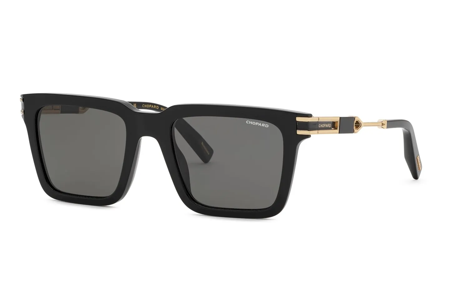 Chopard SCH411 700P Occhiali da sole Acetato Nero Fumo Squadrata Polarizzata - immagine 1