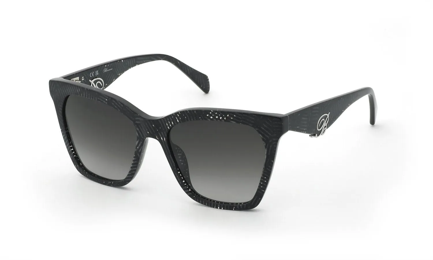 Blumarine SBM901V 0GL1 Occhiali da sole Acetato Nero Fumo Geometrica Normale Sfumato - immagine 1