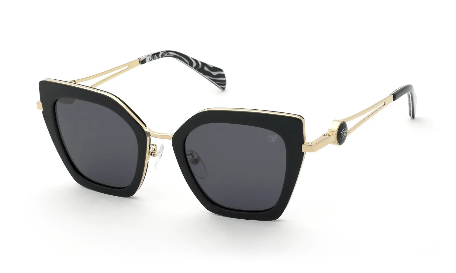 Blumarine SBM244 300 Occhiali da sole Metallo Oro Fumo Geometrica Normale - immagine 1