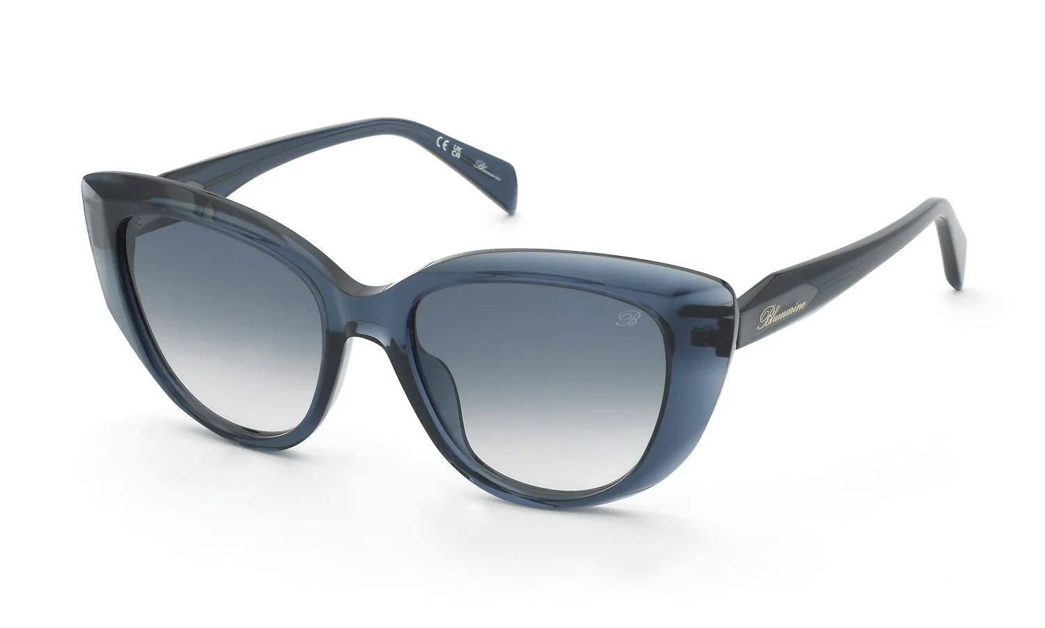 Blumarine SBM242S 0W47 Occhiali da sole Acetato Blu Blu Farfalla Normale Sfumato - immagine 1