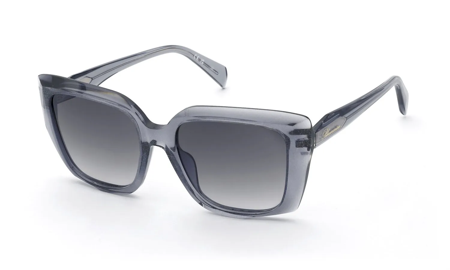 Blumarine SBM241S 0GEL Occhiali da sole Acetato Azzurro Fumo Squadrata Normale Sfumato - immagine 1