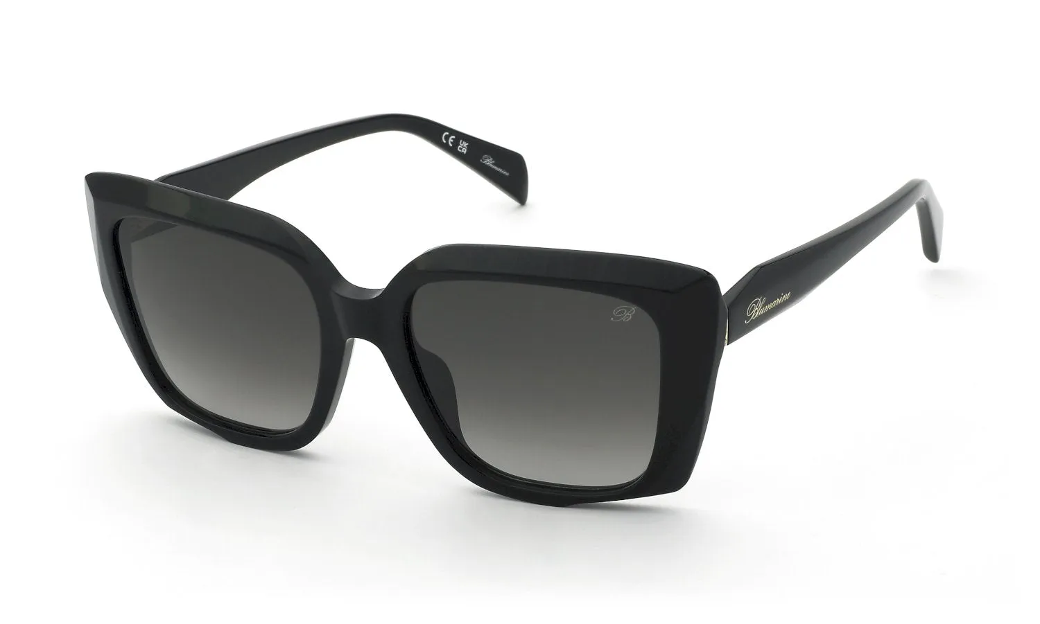 Blumarine SBM241S 700 Occhiali da sole Acetato Nero Fumo Squadrata Normale Sfumato - immagine 1