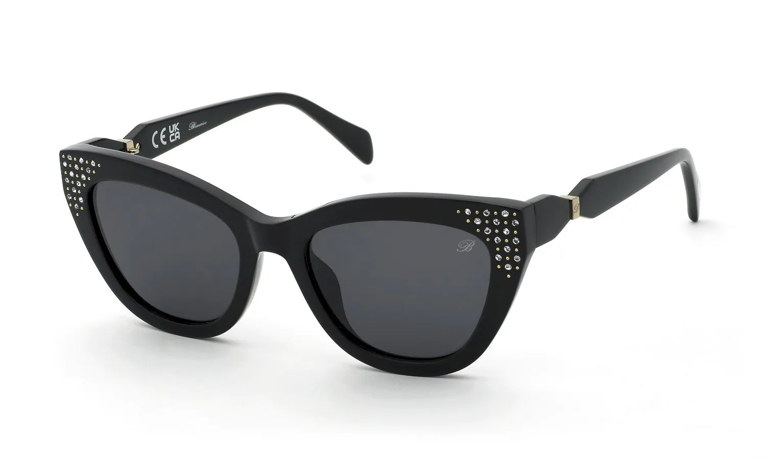 Blumarine SBM240S 700S Occhiali da sole Acetato Nero Fumo Farfalla Normale - immagine 1