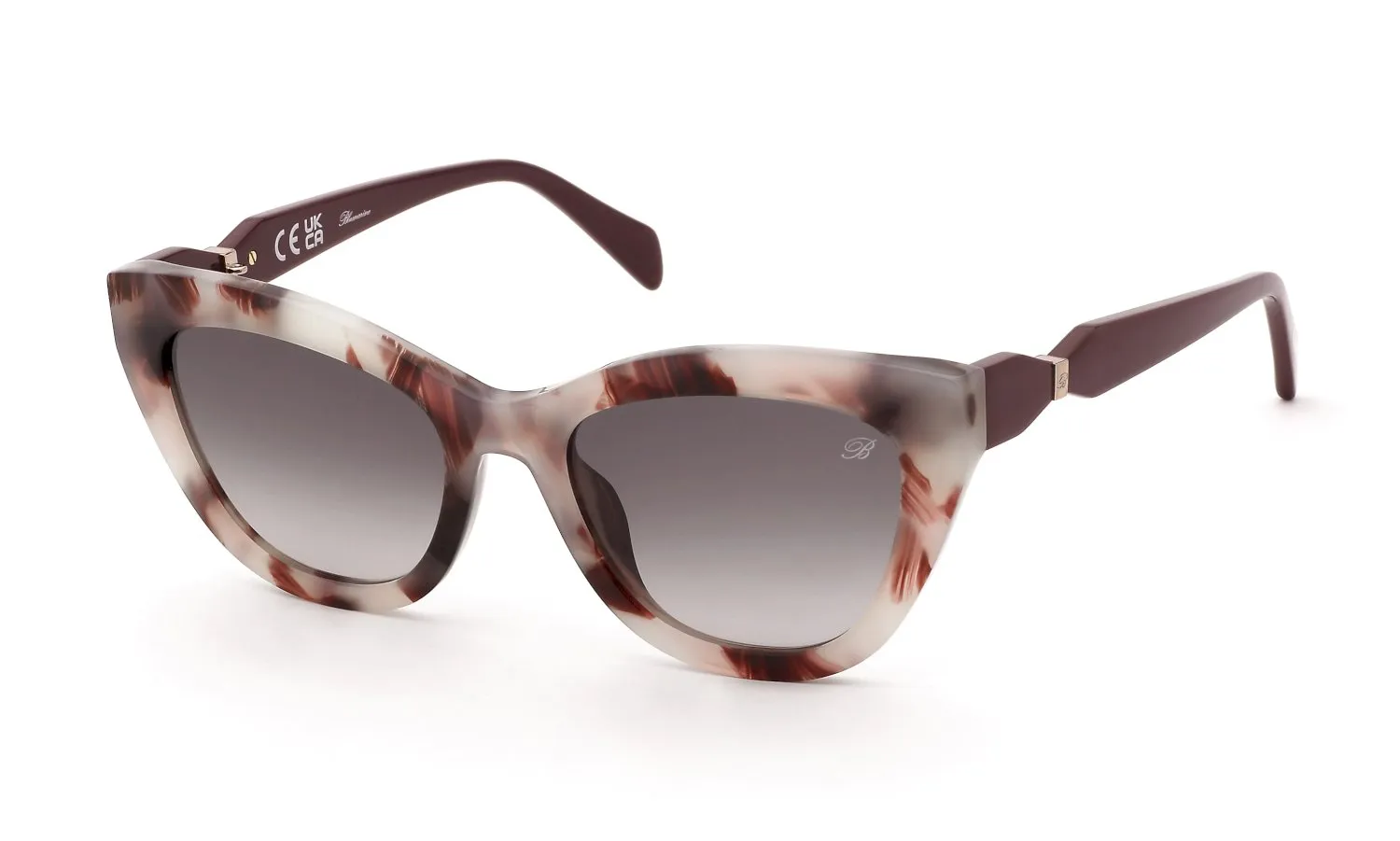 Blumarine SBM240 0Z02 Occhiali da sole Acetato Rosso Marrone Farfalla Normale Sfumato - immagine 1