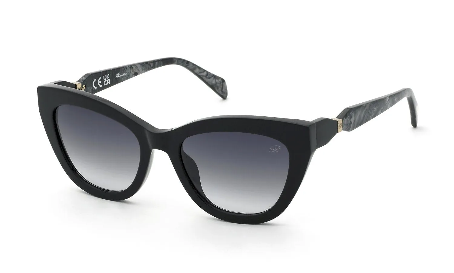 Blumarine SBM240 700 Occhiali da sole Acetato Nero Fumo Farfalla Normale Sfumato - immagine 1