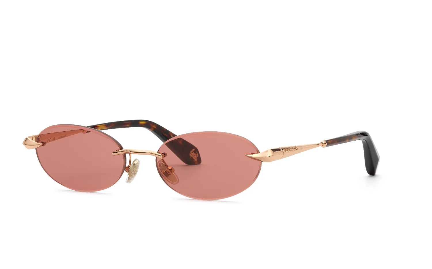 Roberto Cavalli SRC152M 8FCR Occhiali da sole Metallo Oro Rosso Geometrica Normale - immagine 1